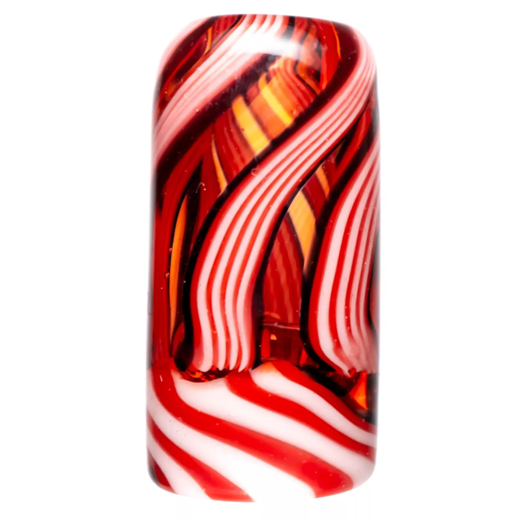 RekTipz - Glass Tip - XL - 13mm - Red, Black & White Swirl