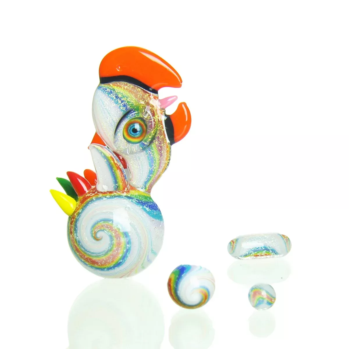 RJ Glass - Terp Slurper Bird Set - White Dichro