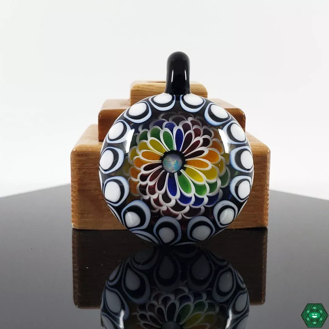 RL Dots 2-Layer Rainbow Pendant – Colorful Glass Art | Headdy Glass