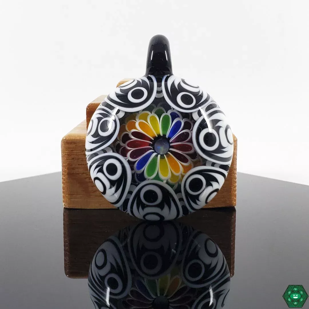 RL Dots - 3 Layer Rainbow Pendant with Opal Inlay