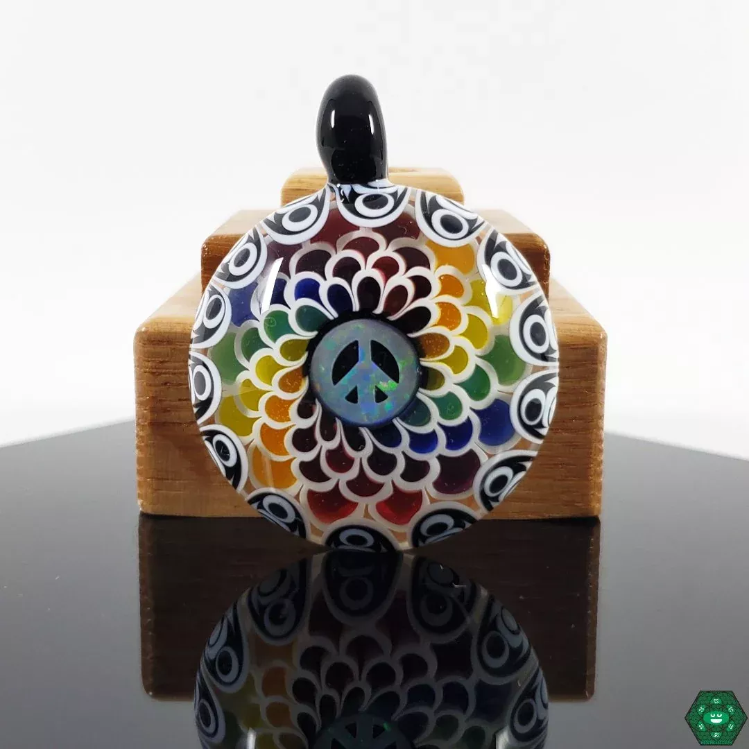 RL Dots - Peace Sign 2 Layer Rainbow Pendant