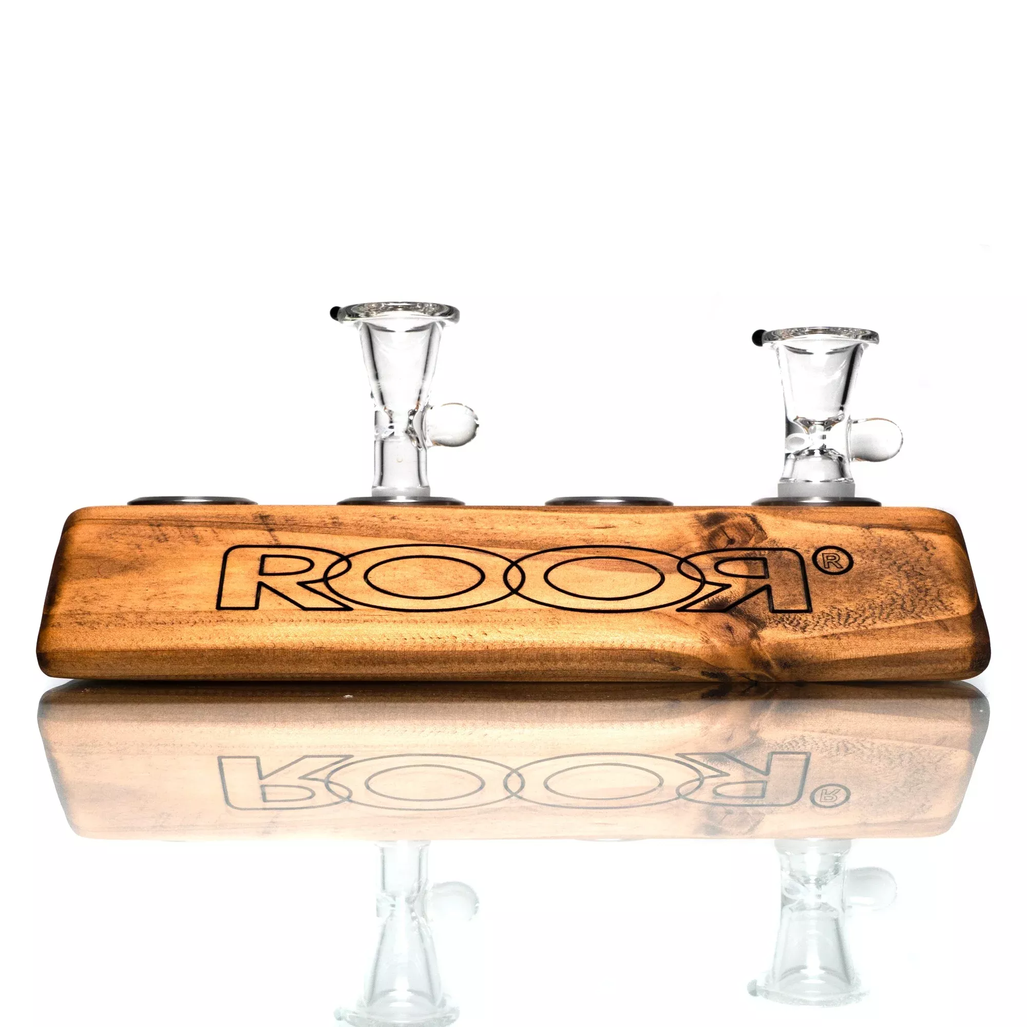 ROOR - Small 4 Hole Slide Holder - 14mm & 18mm - Dark Wood