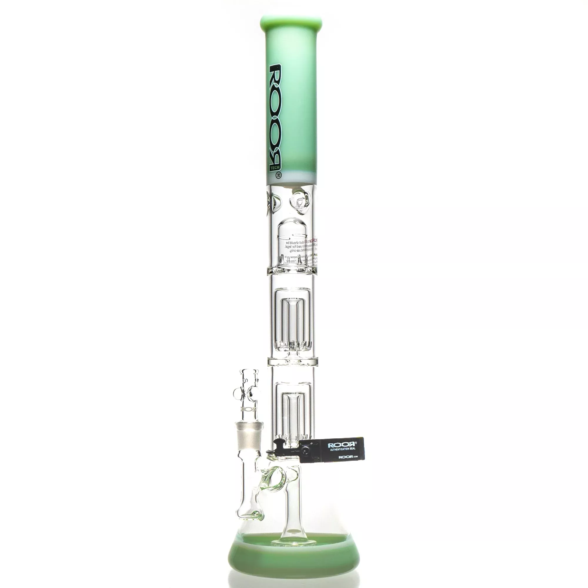 ROOR.US - 20” Fixed Beaker - Double Barrel Perc - Mint - Black & White
