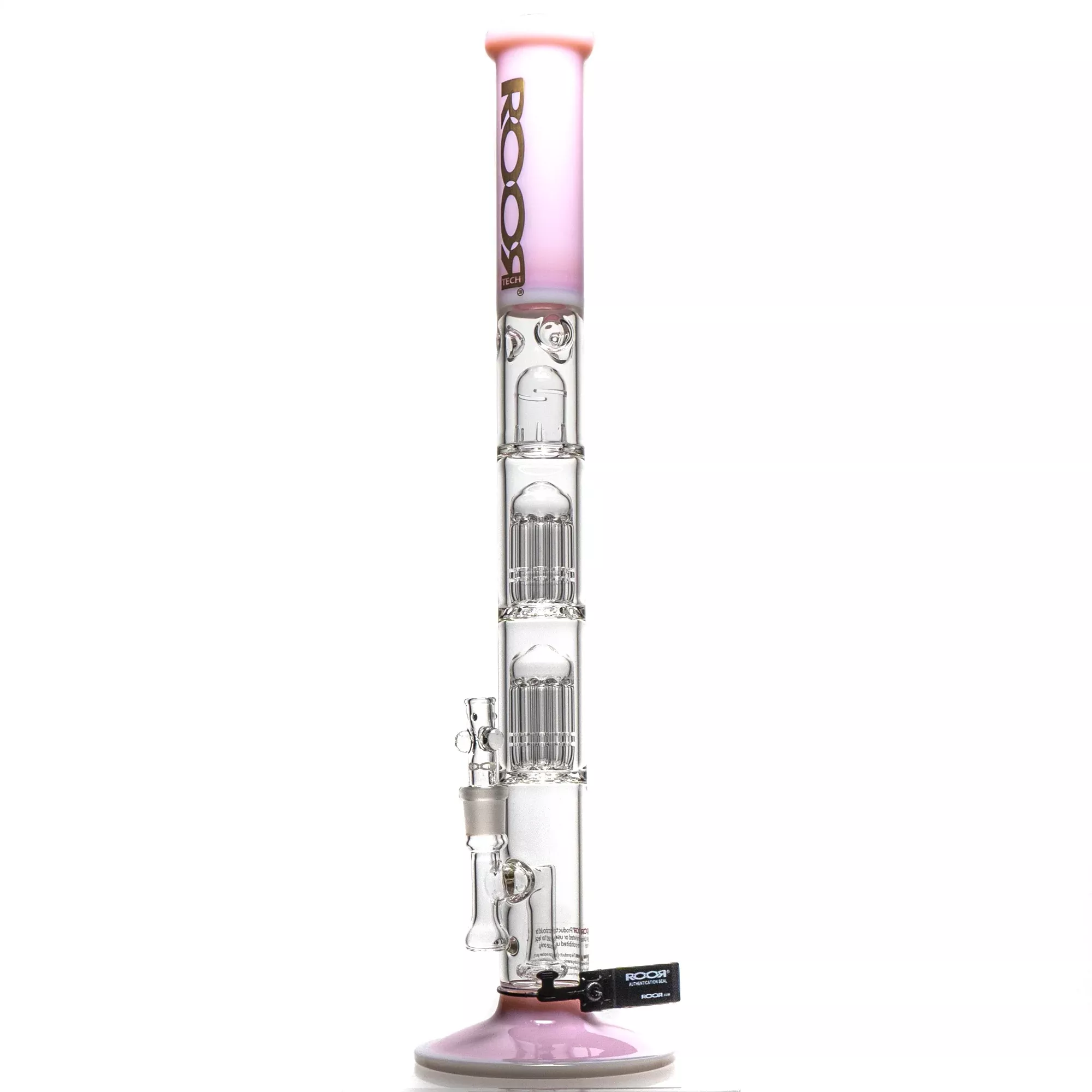 ROOR.US - 21” Fixed Beaker - Double 10 Arm Tree Perc - Pink - Gold