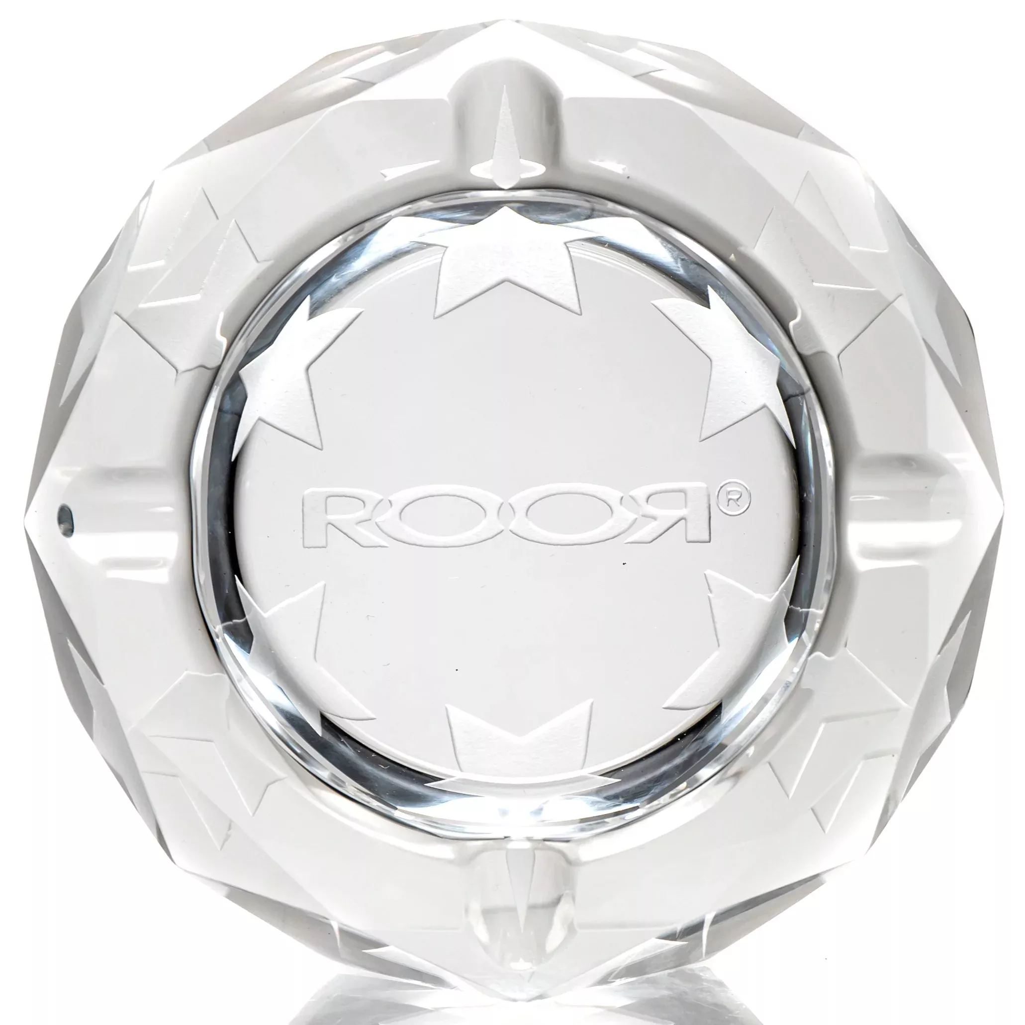 ROOR.US - Glass Crystal Cut Ashtray - ROOR Strain - Presidential OG