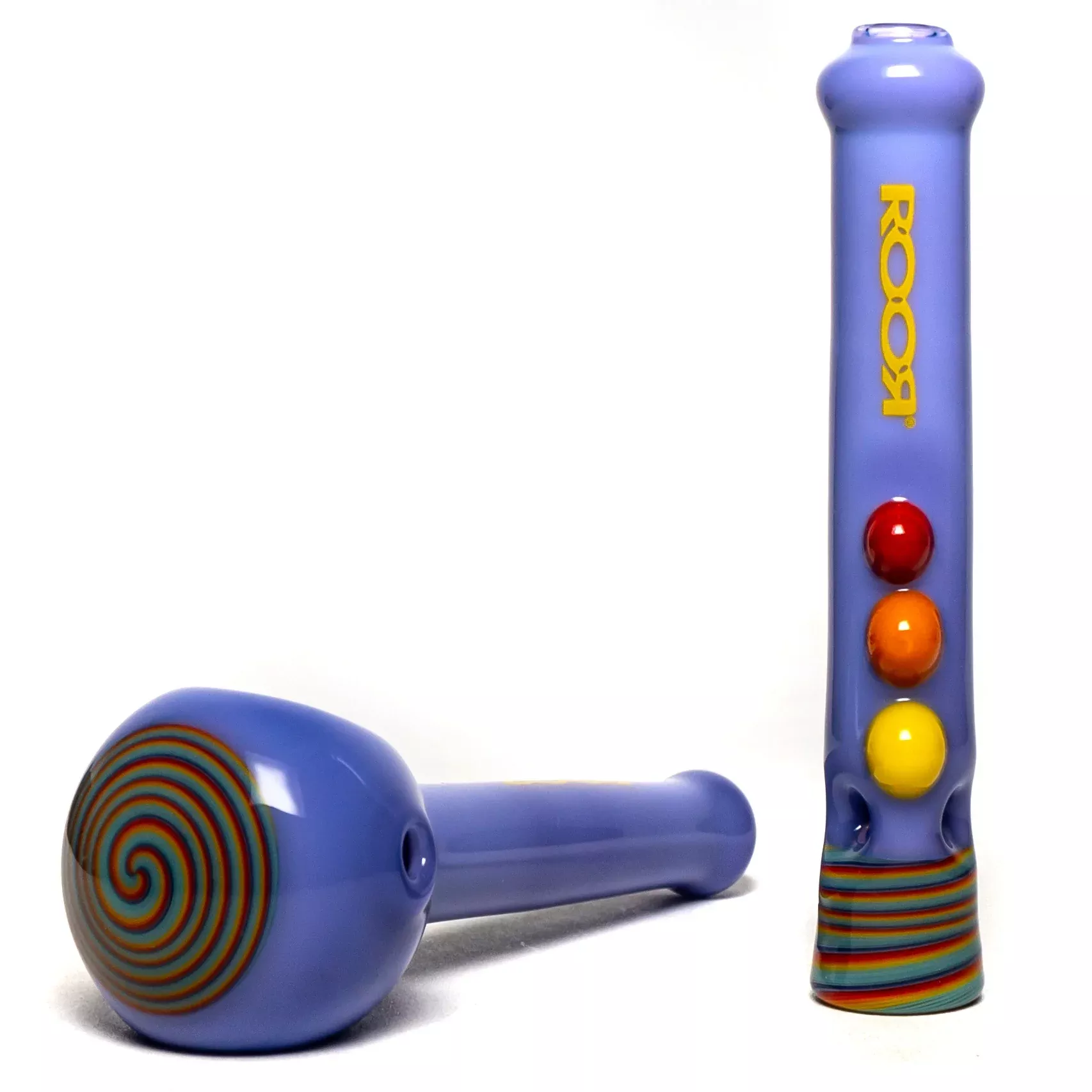 ROOR x Chase Adams - Worked Spoon & Chillum Set - Milky Purple w / Yellow Label