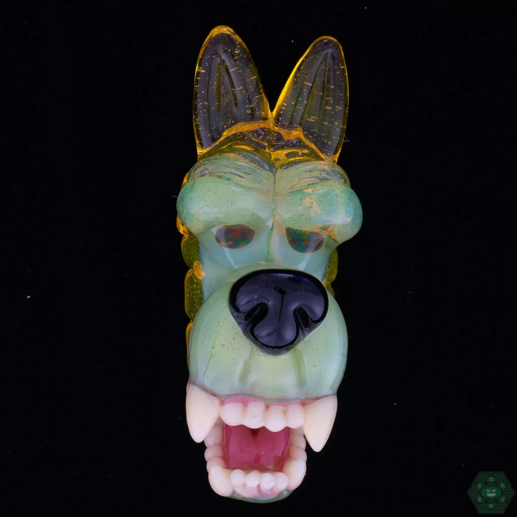 Ryan Kane Open Mouth Wolf Pendant - Unique Glass Pendant