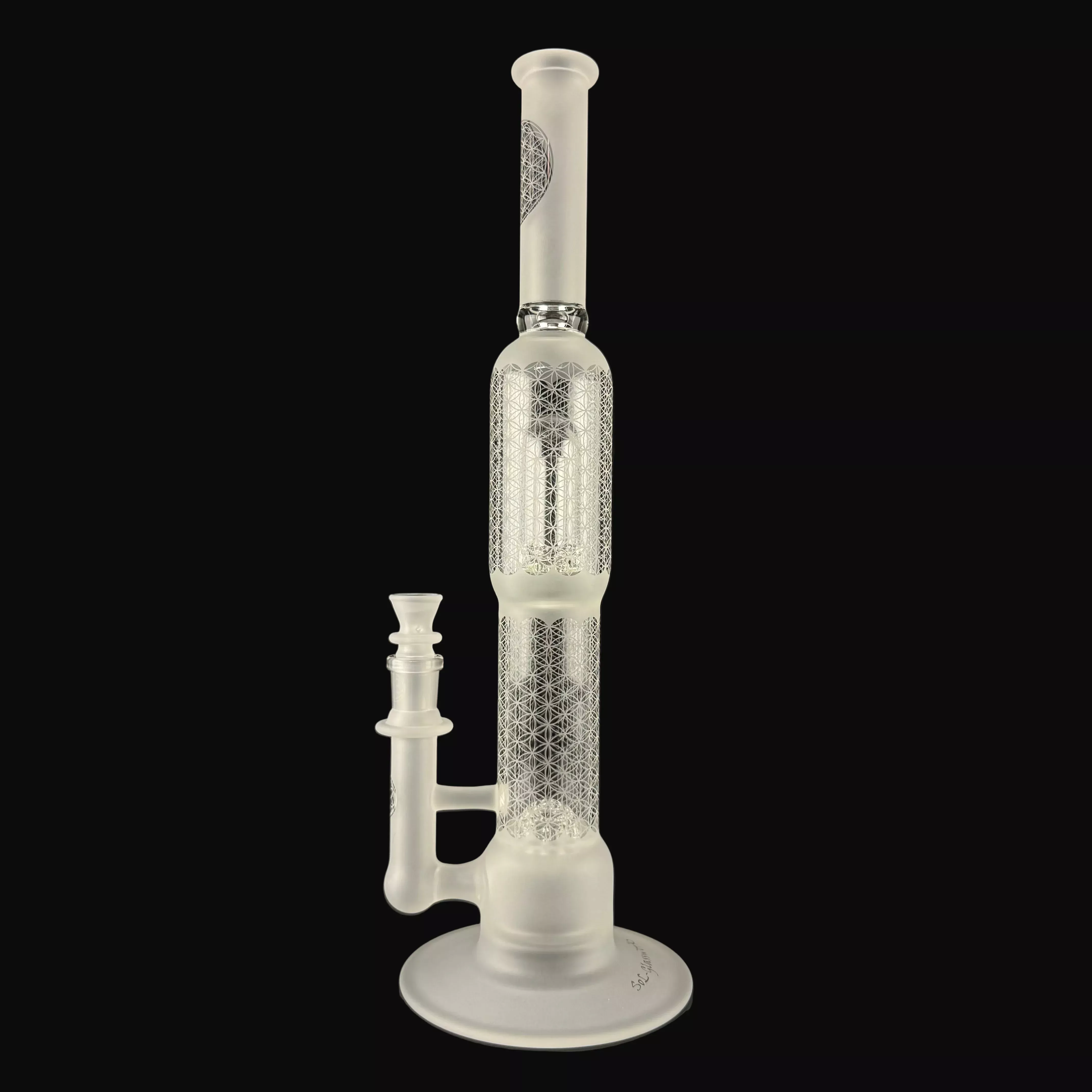 "Sacred G Etched" Dub Lace Sphere V3 by SOL Glassworks