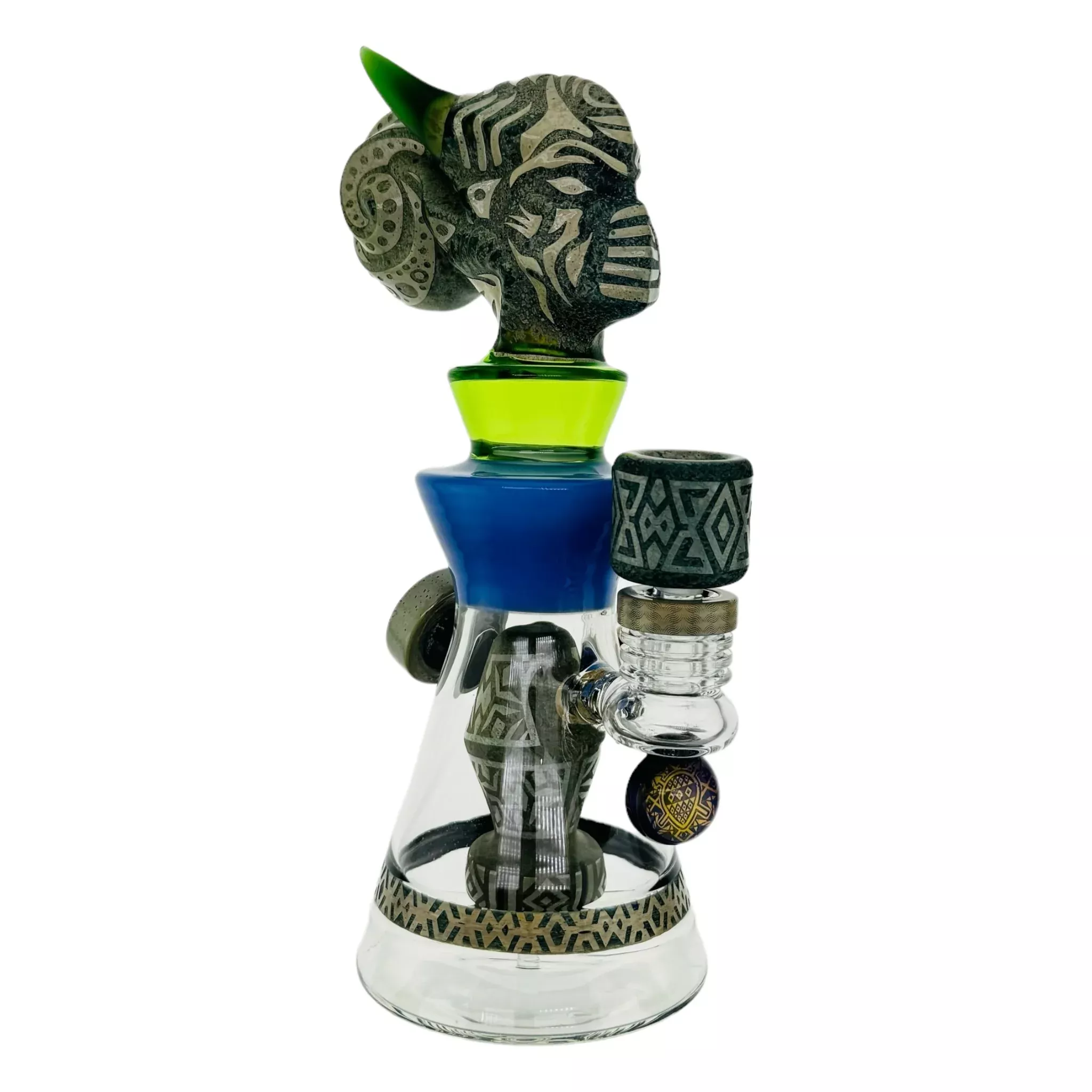 Sandblasted Horned Creature Water Pipe Bong 10 Inch