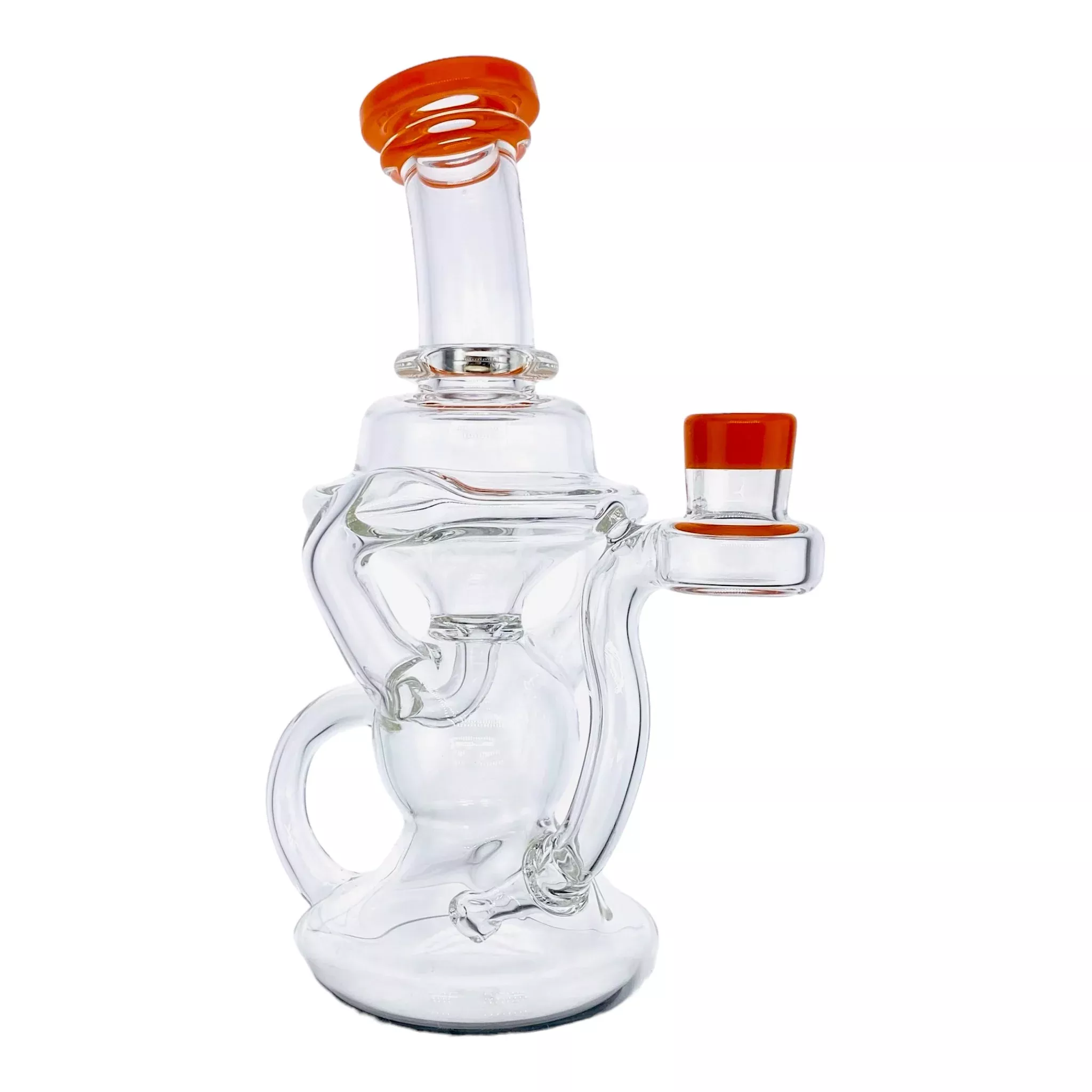 Santa Cruz Glass - Clear Klein Recycler Dab Rig With Orange Lip