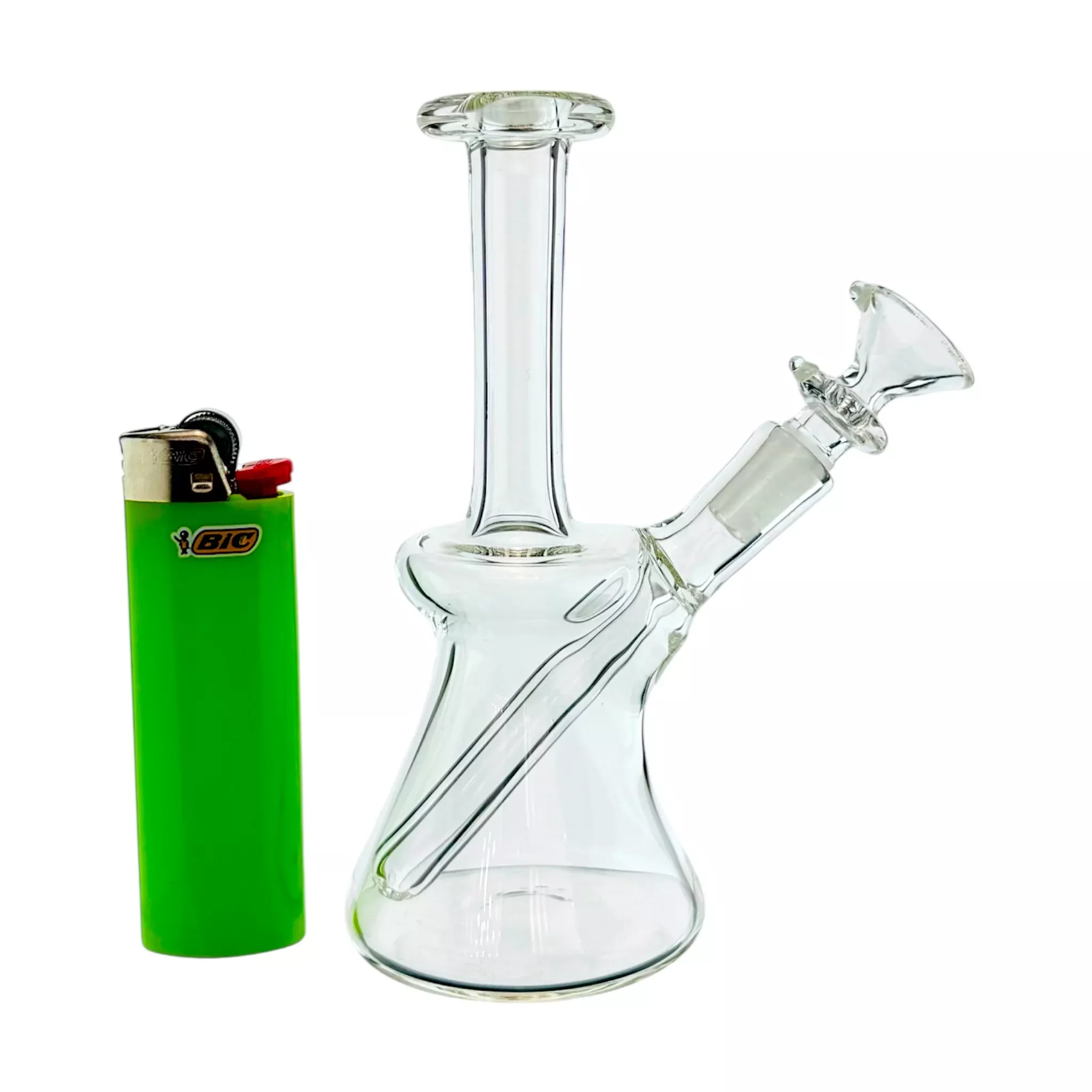 Santa Cruz Glass - Clear Mini 10mm Water Pipe Bong With Fixed Downstem