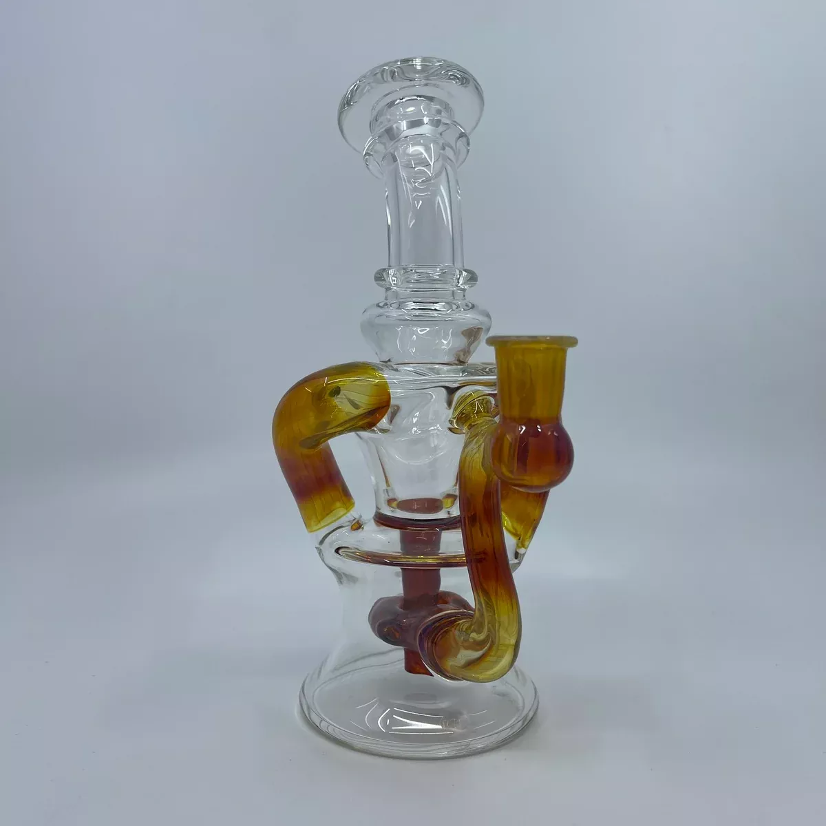 Scott Ratner Glass Donut Perc Incycler | Amber Purple Glass Dab Rig with Smooth Filtration