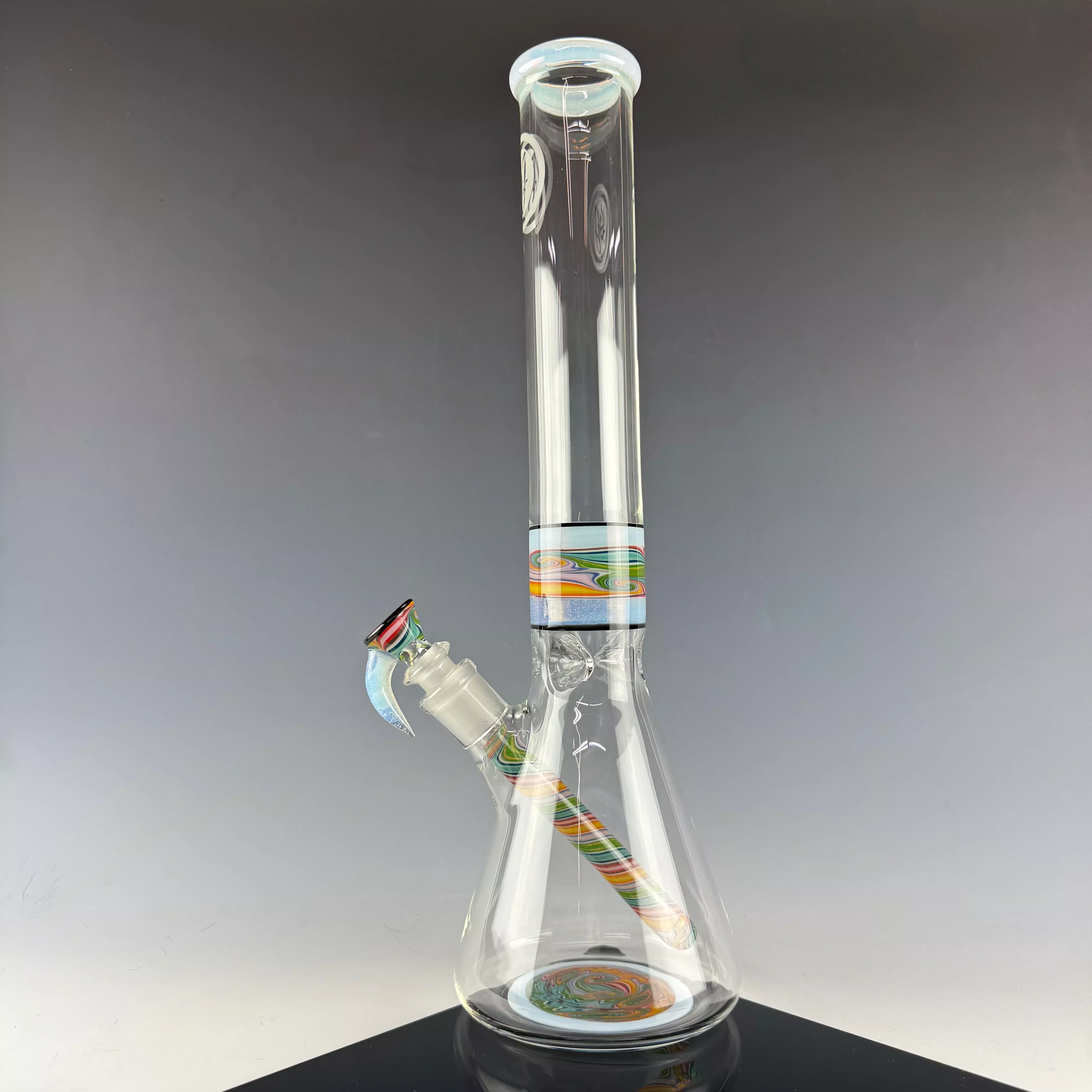 "Secret White" 16" Wig Wag Beaker by OJ Flame