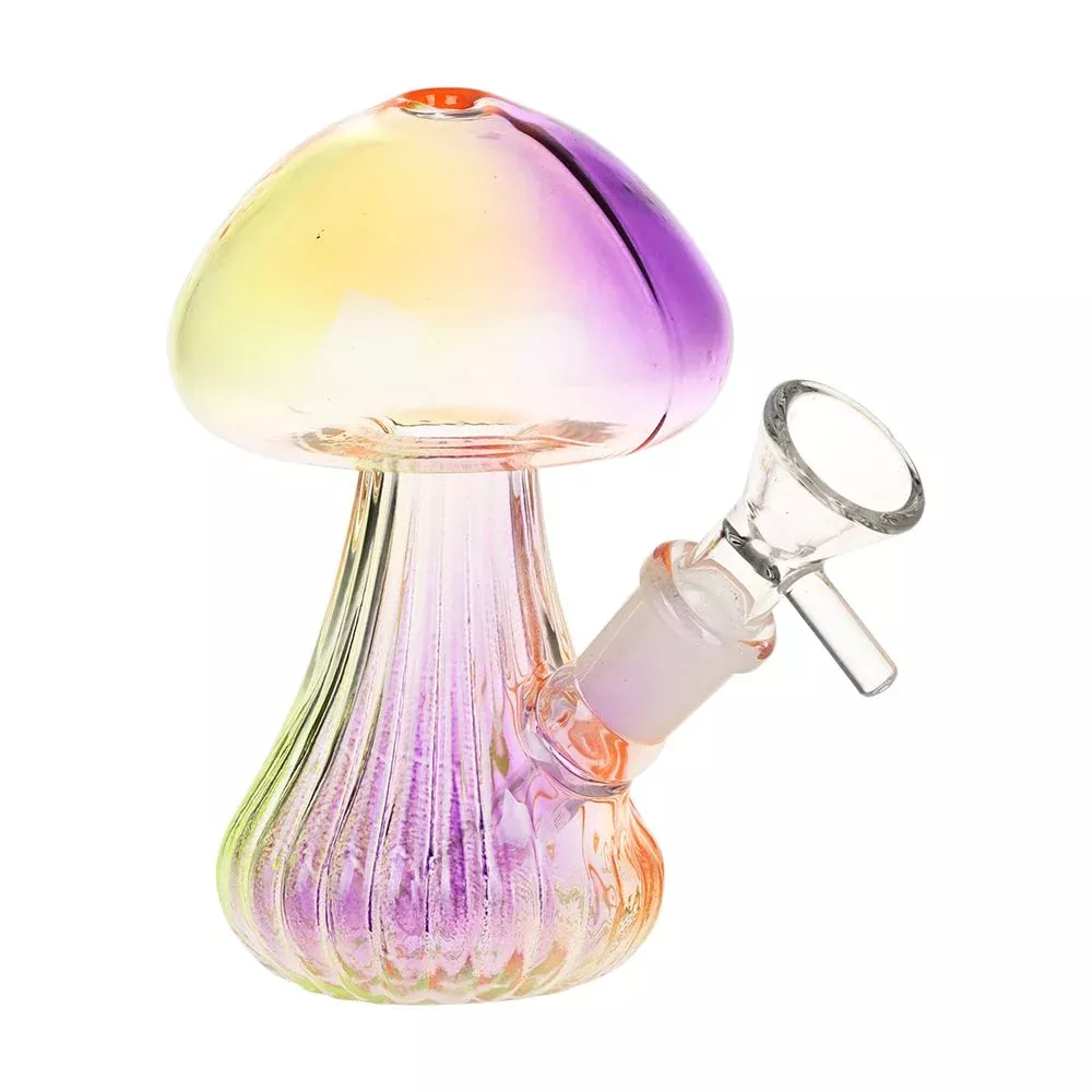 SeshGear Electroplated Mushroom Handheld Glass Bubbler 14mm Slide