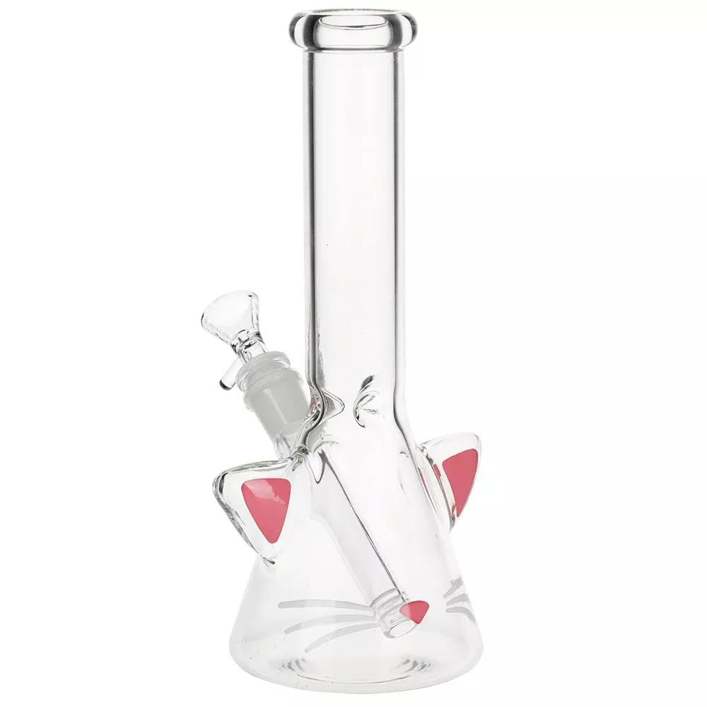 SeshGear Kitty Whiskers Beaker Glass Bong 14mm Male