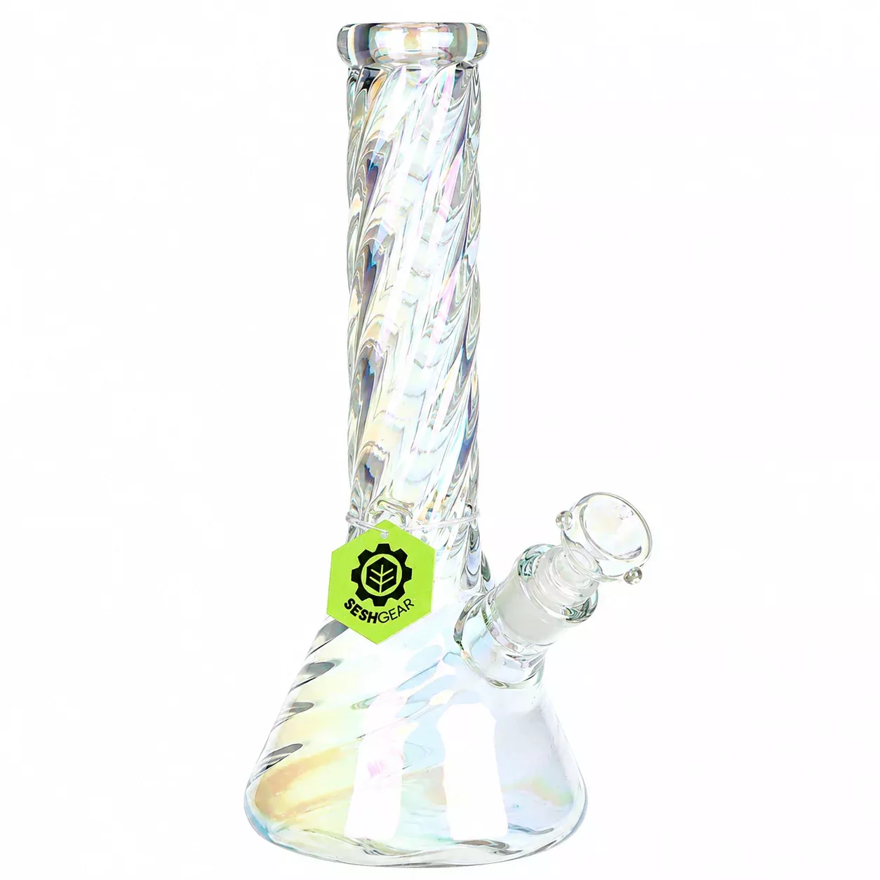 SeshGear Positive Twist Beaker Glass Bong 14mm with Ice Catcher