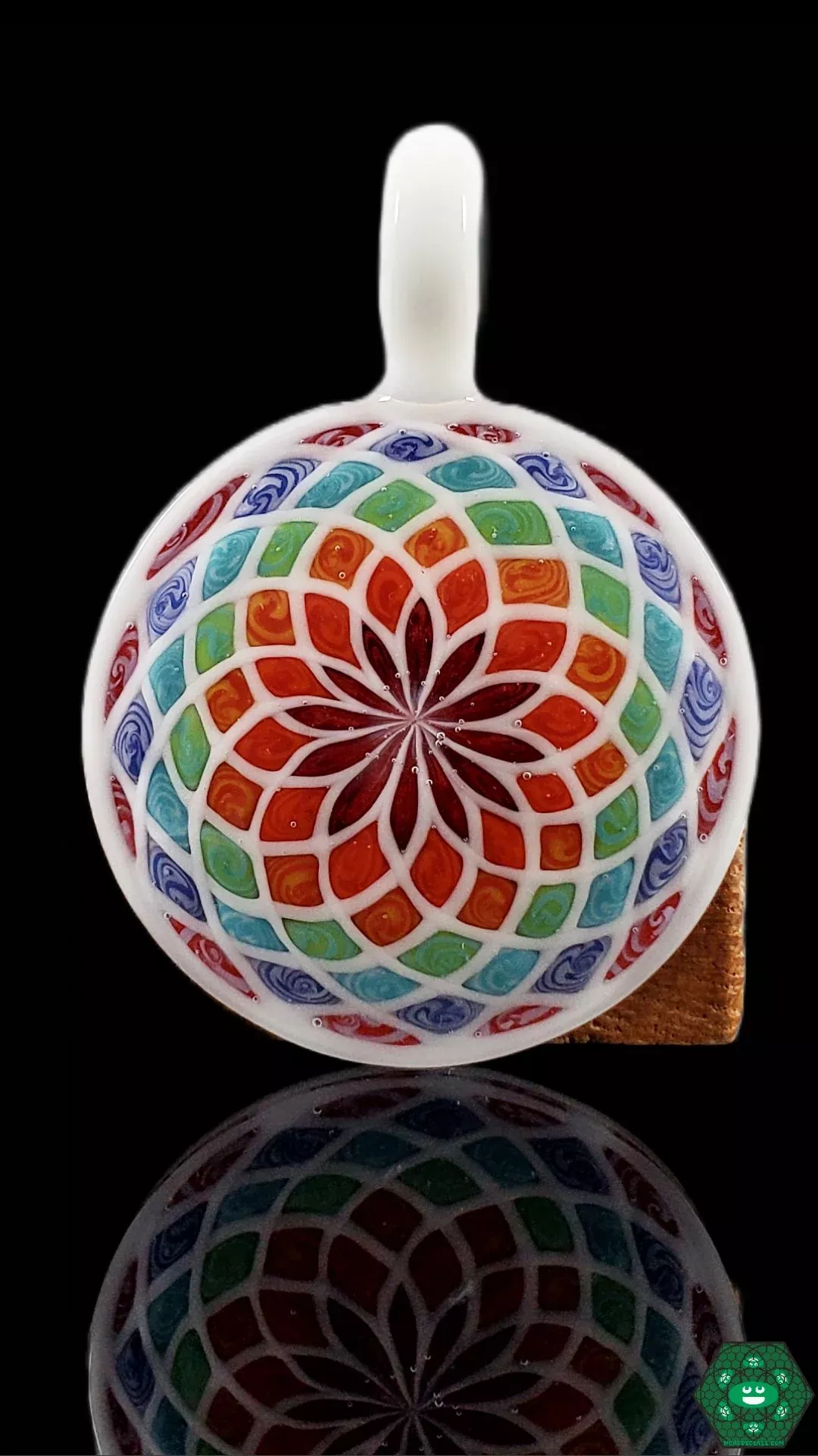 Shipley Glass Funky Filla Pendant - White Art Glass