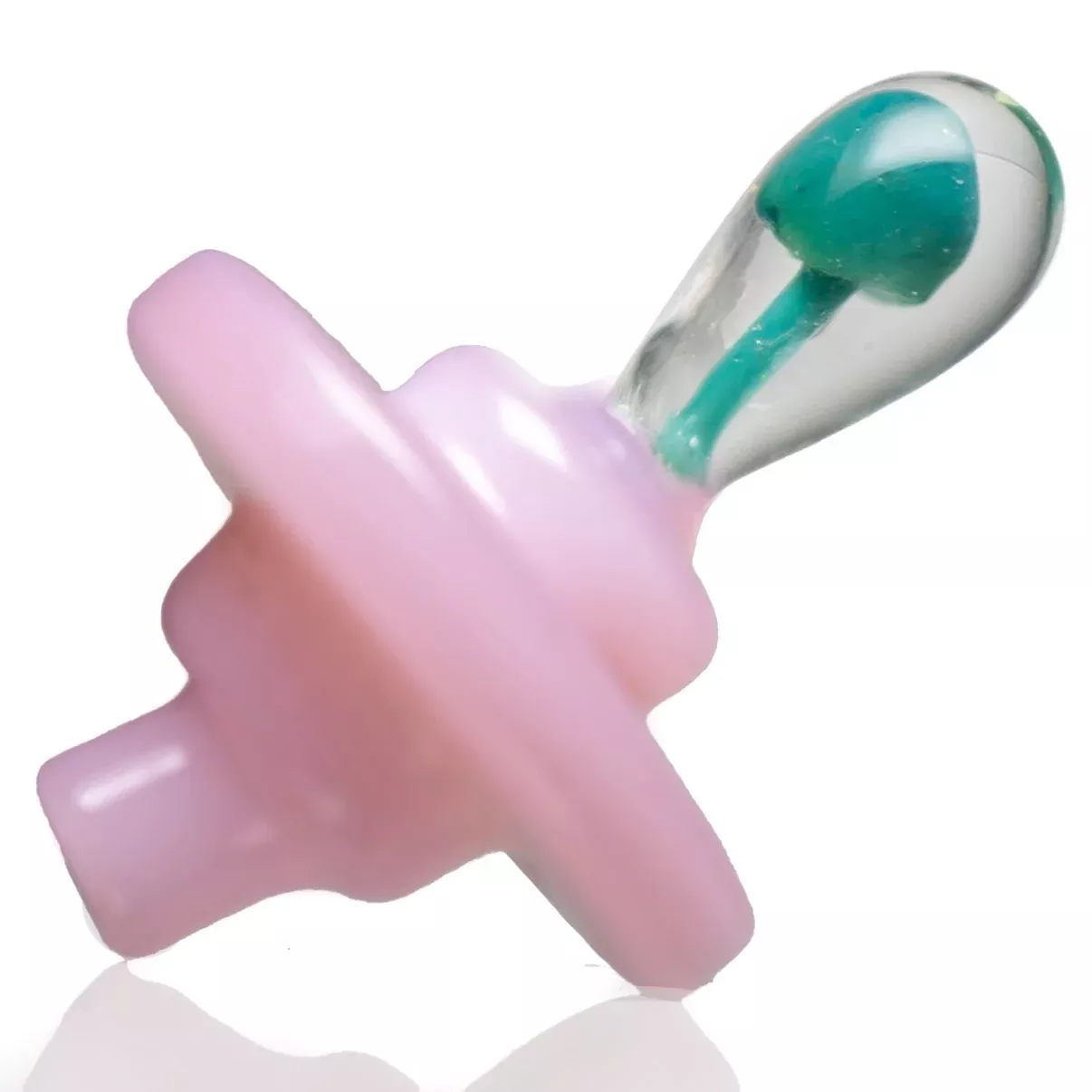 Shooters - Directional Carb Cap - Mushroom Handle - Pink w / Teal