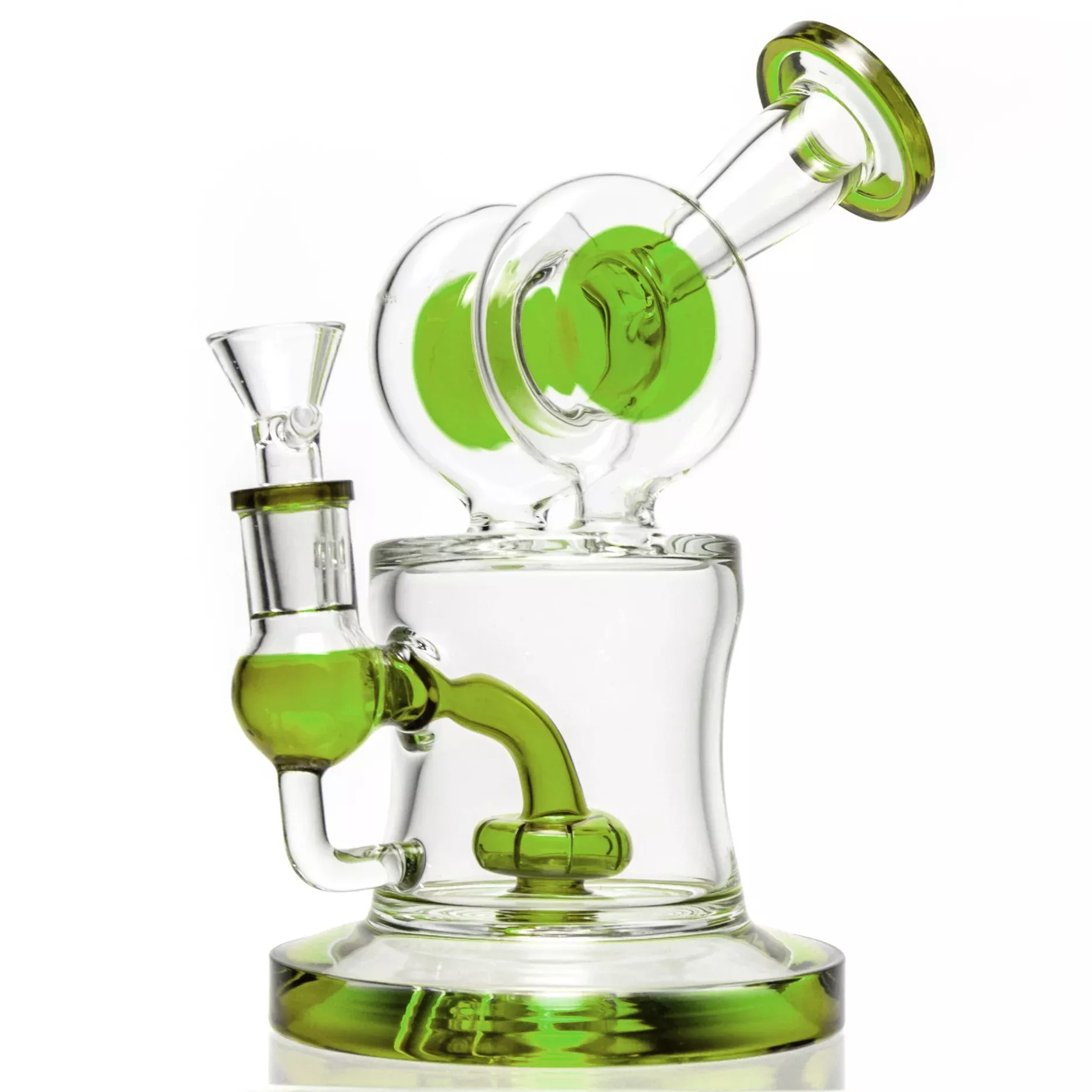 Shooters - Dual Disk Bubbler - Green Accents