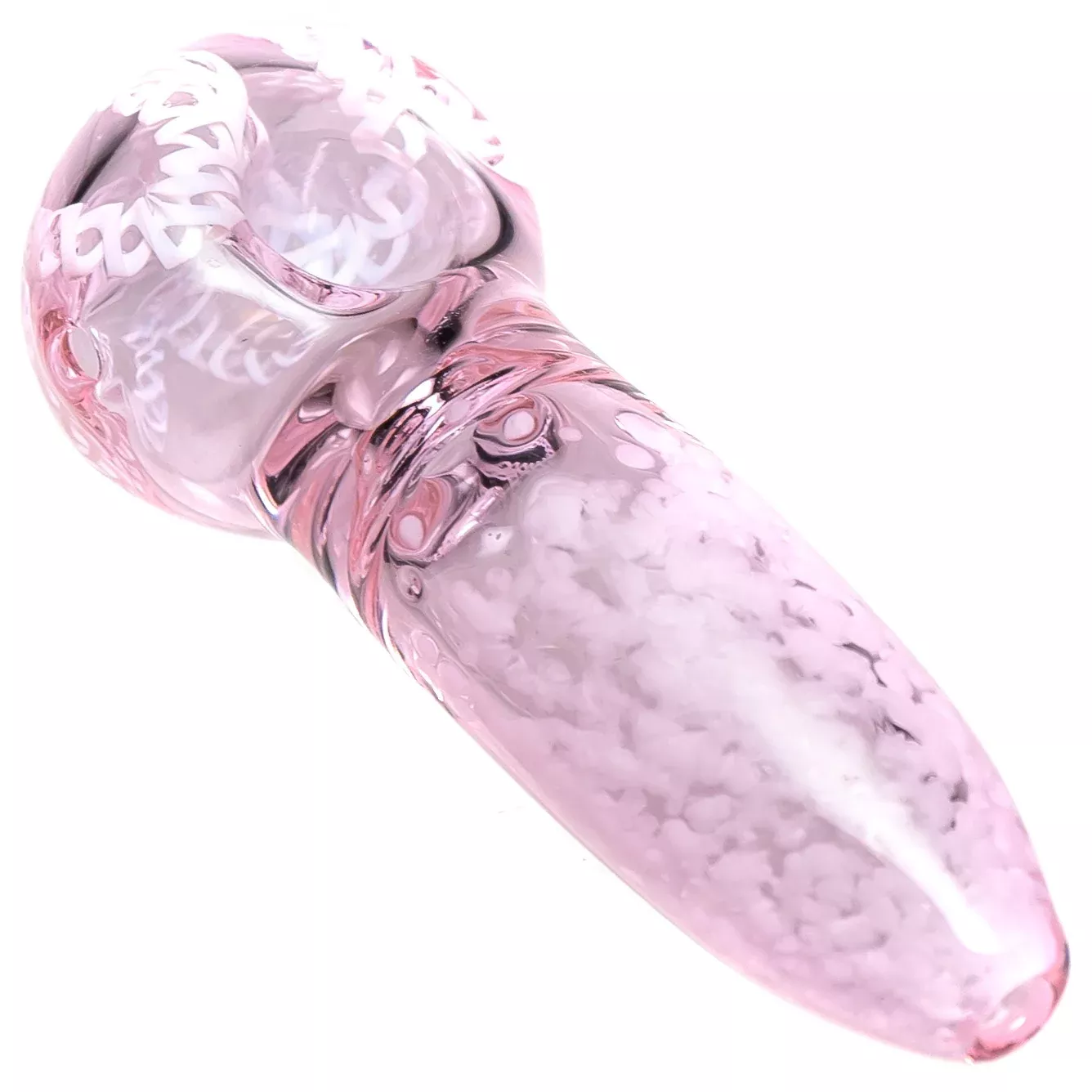 Shooters - Frit & Twist Cane Spoon w / Ash Reducer - Pink