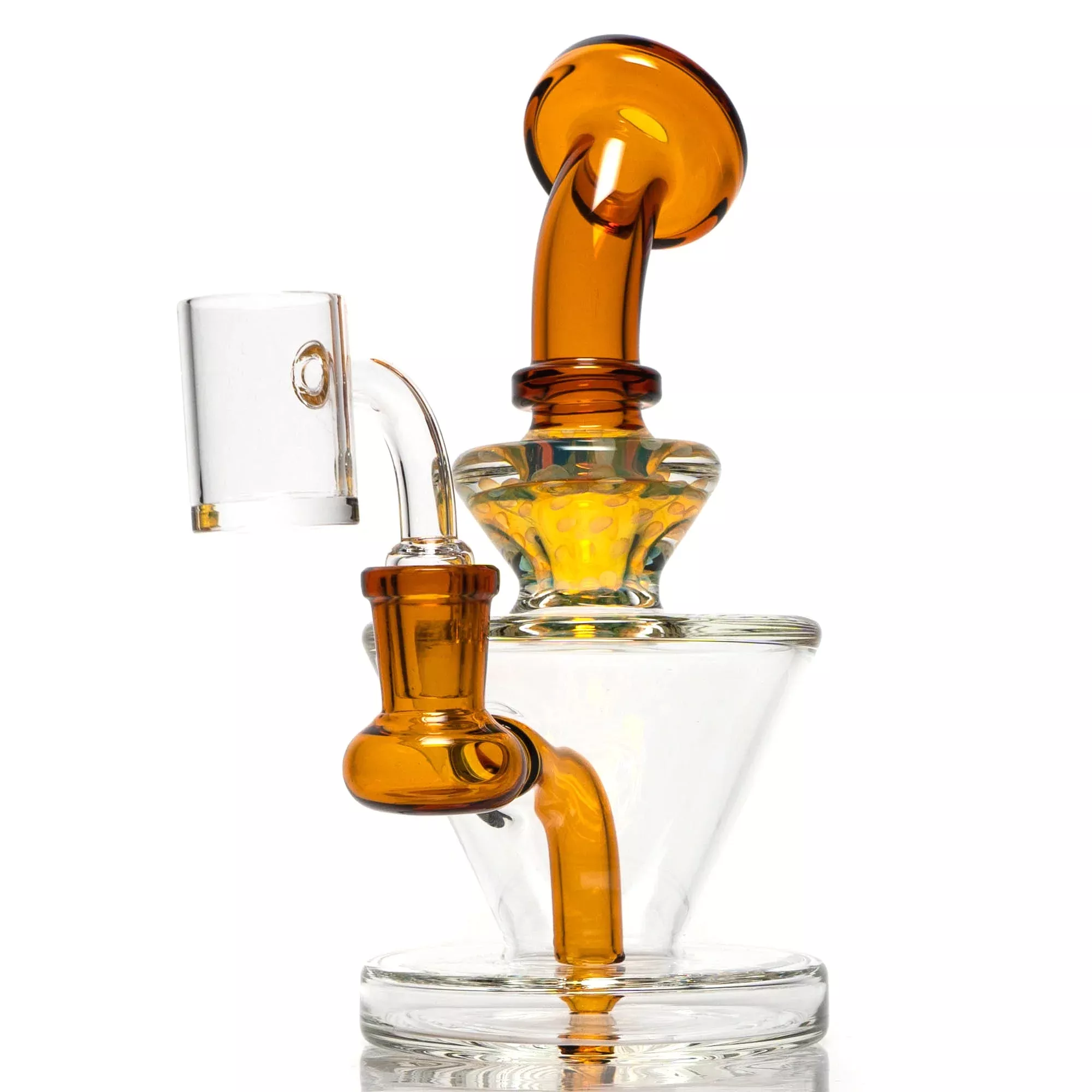 Shooters - Straight Foot Vase Bubbler - Amber Accent