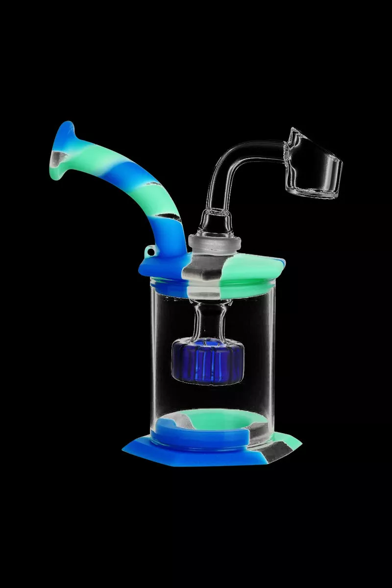 Silicone & Glass Dab Rig Bubbler with Disc Perc
