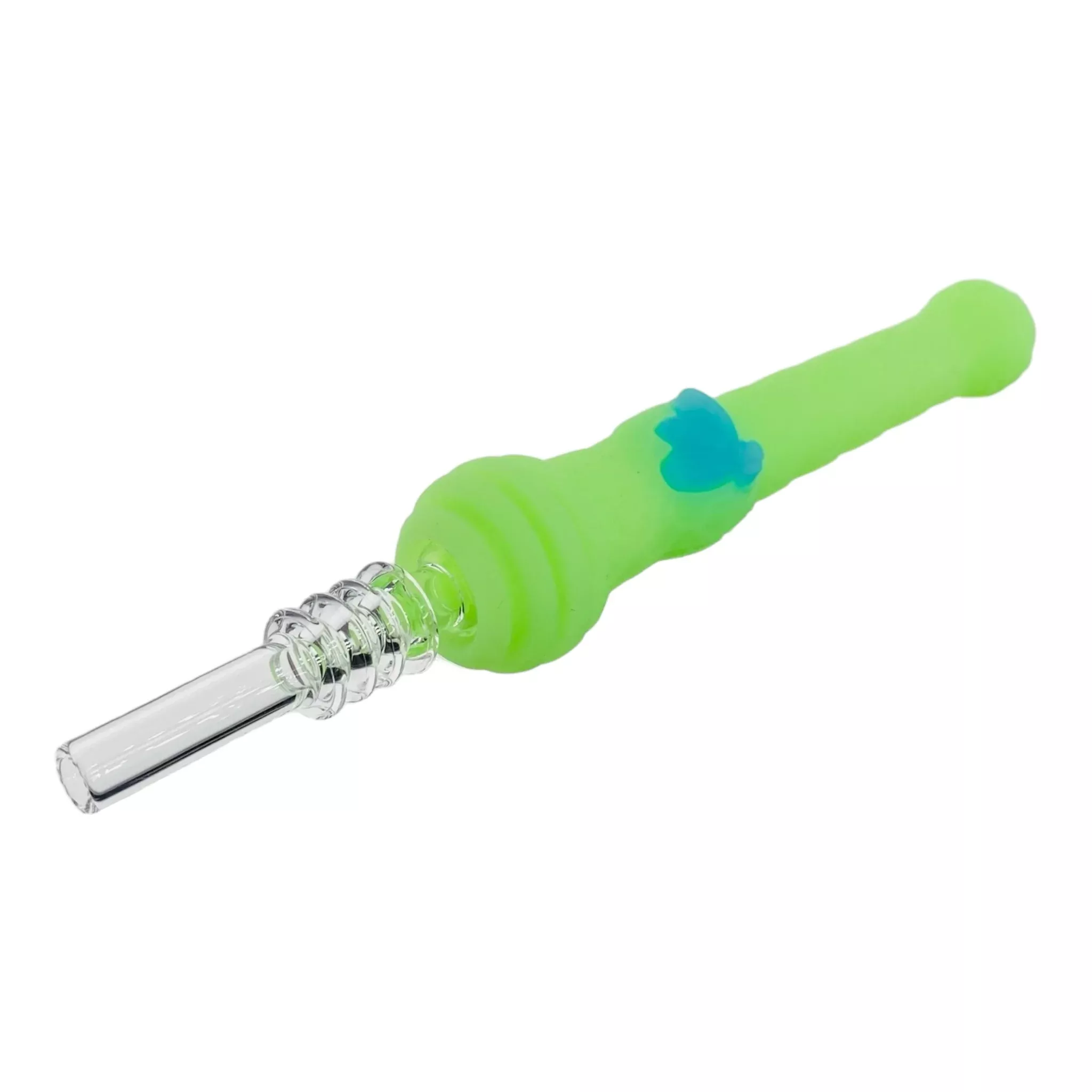 Silicone Nectar Collector With Quartz Tip 14mm Slyme Green With Honeybee