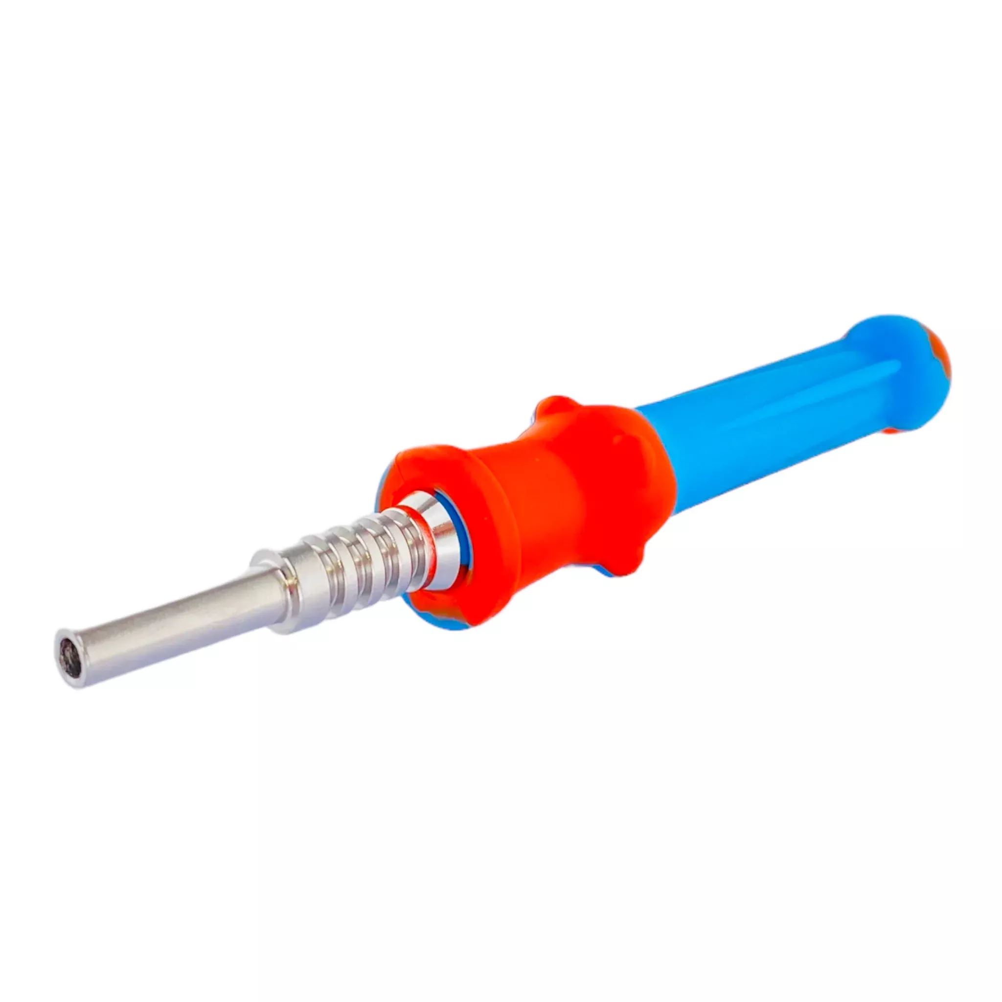 Silicone Nectar Collector With Titanium Tip 14mm Blue, and Orange