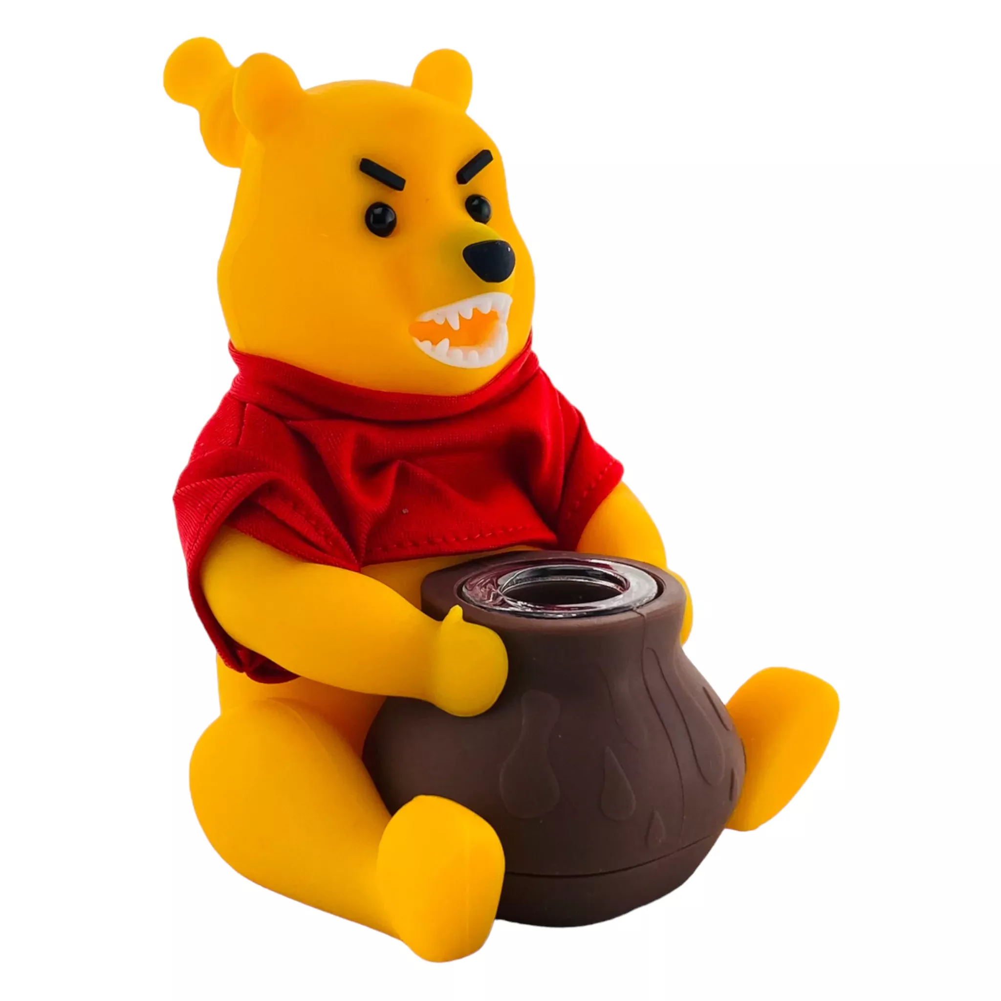 Silicone Pooh Bear Pipe With Honey Pot