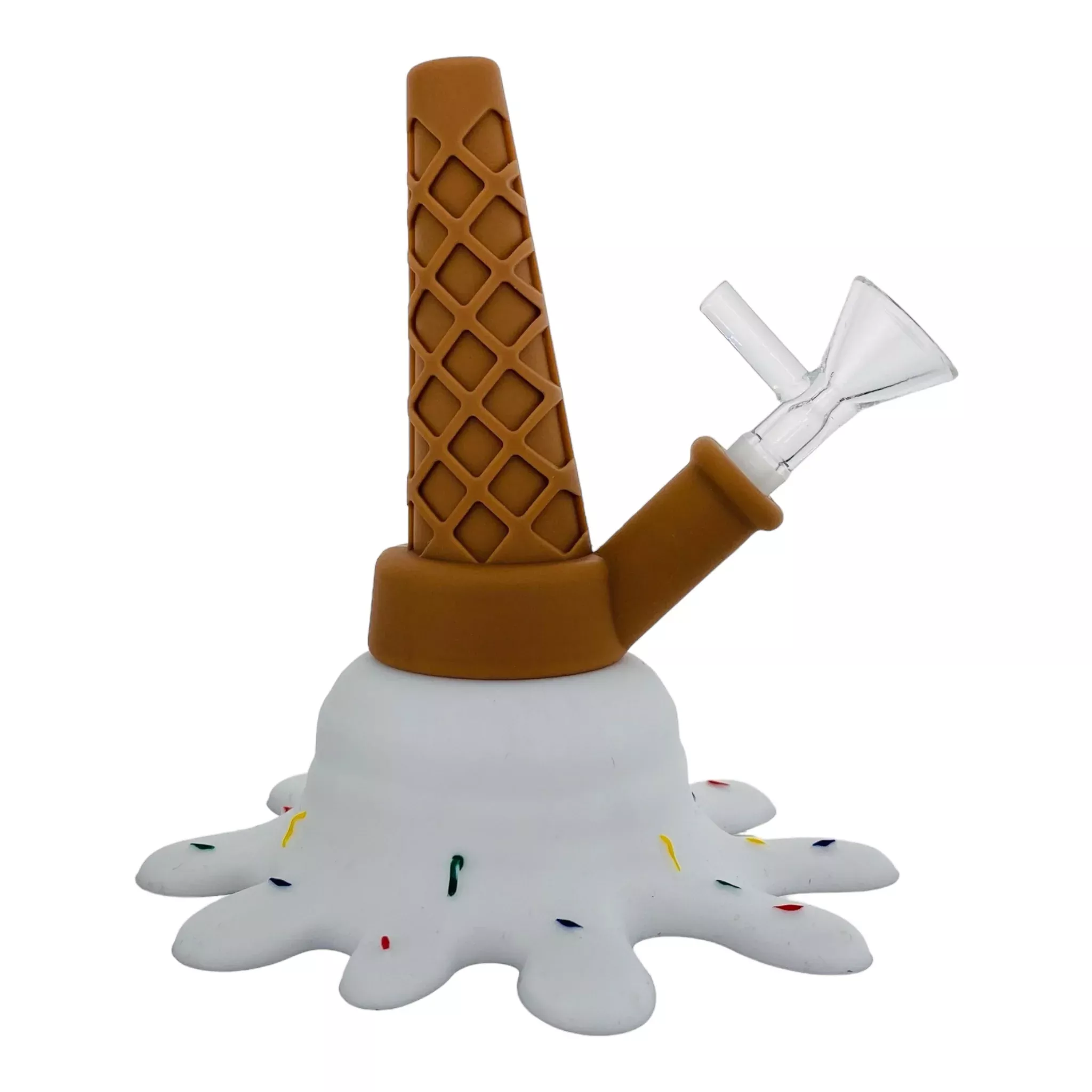 Silicone Rubber Ice Cream Cone Bong White