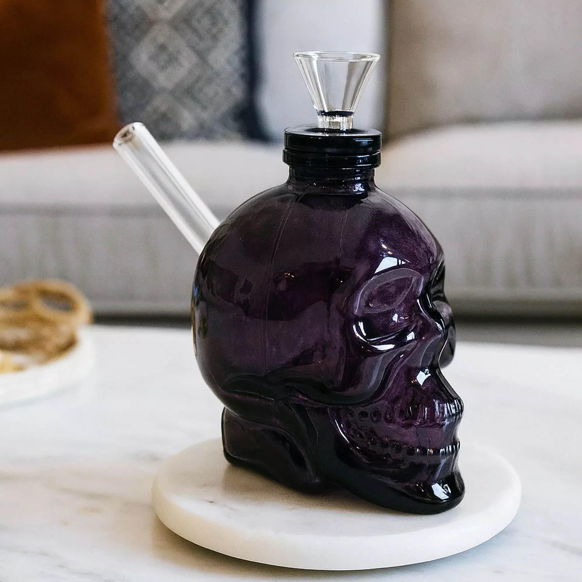 Small Glass Skull Water Bong
