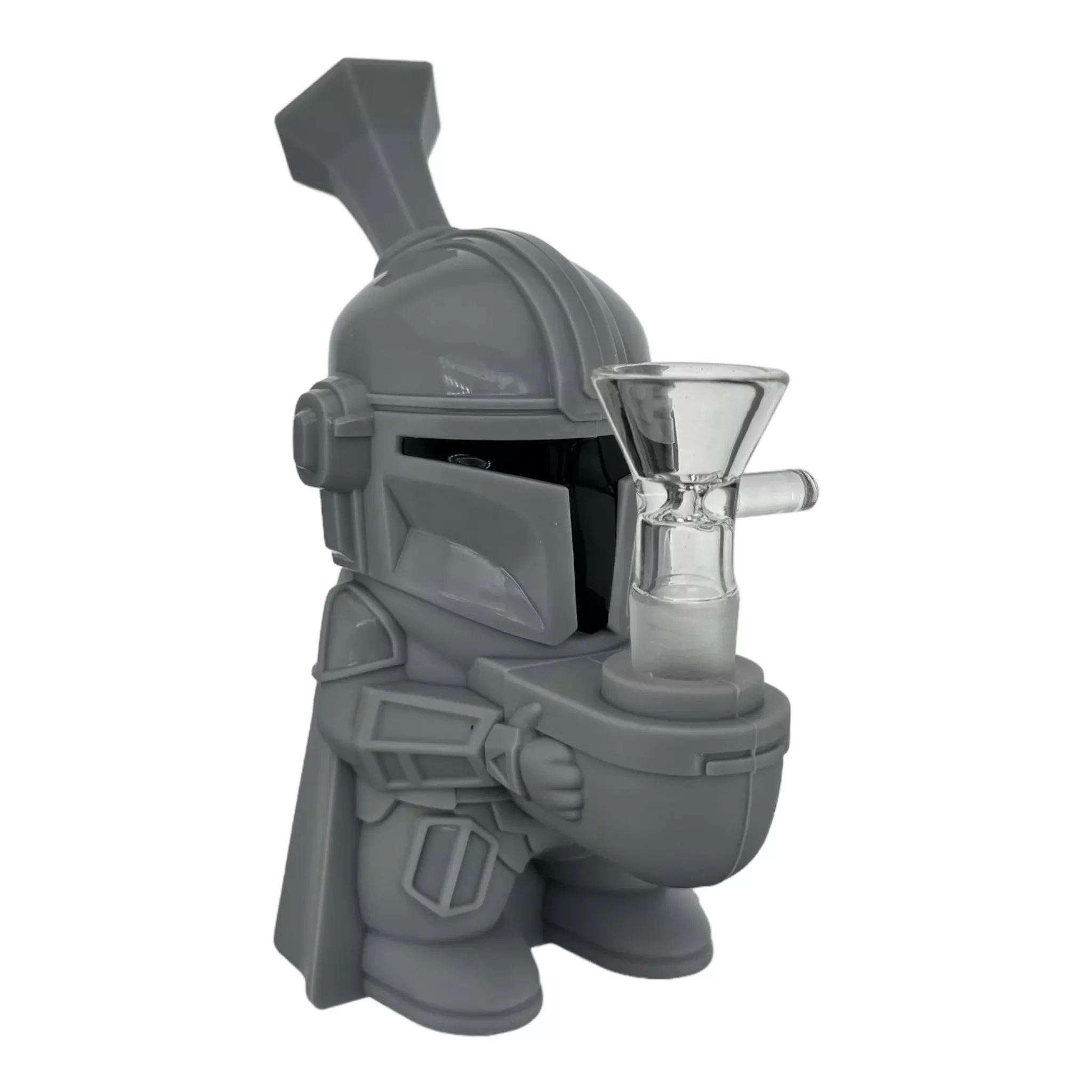 Small Mandalorian Silicone Bong - Garhoon Grey