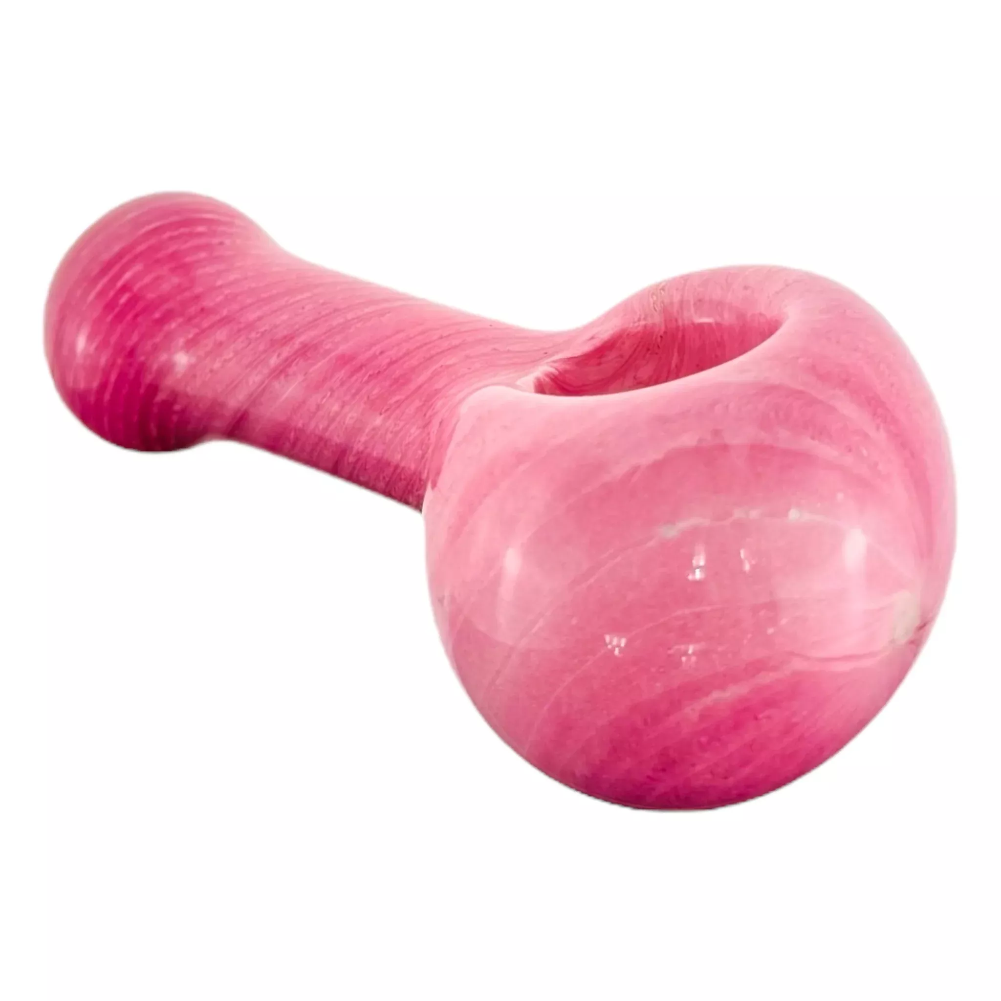 Small Pink Over White Glass Hand Pipe
