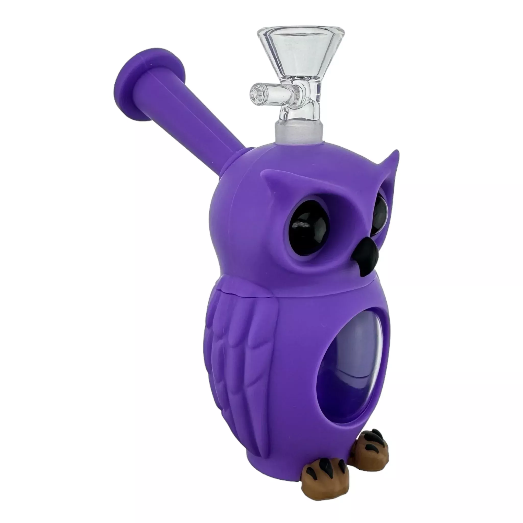 Small Purple Owl Silicone Rubber Bong