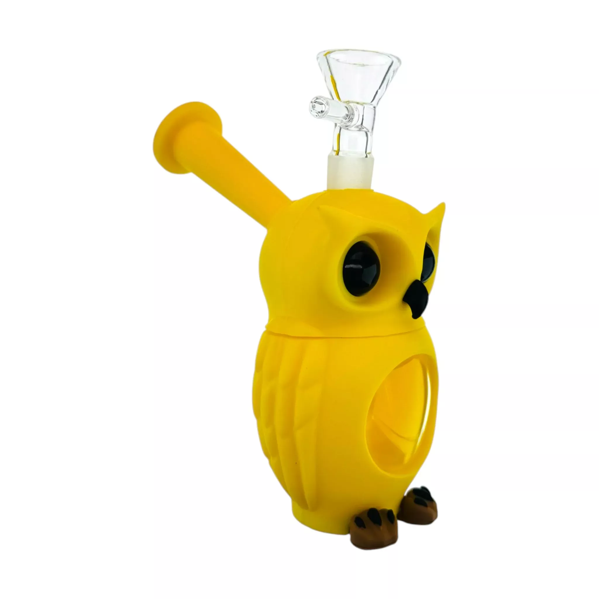 Small Yellow Owl Silicone Rubber Bong