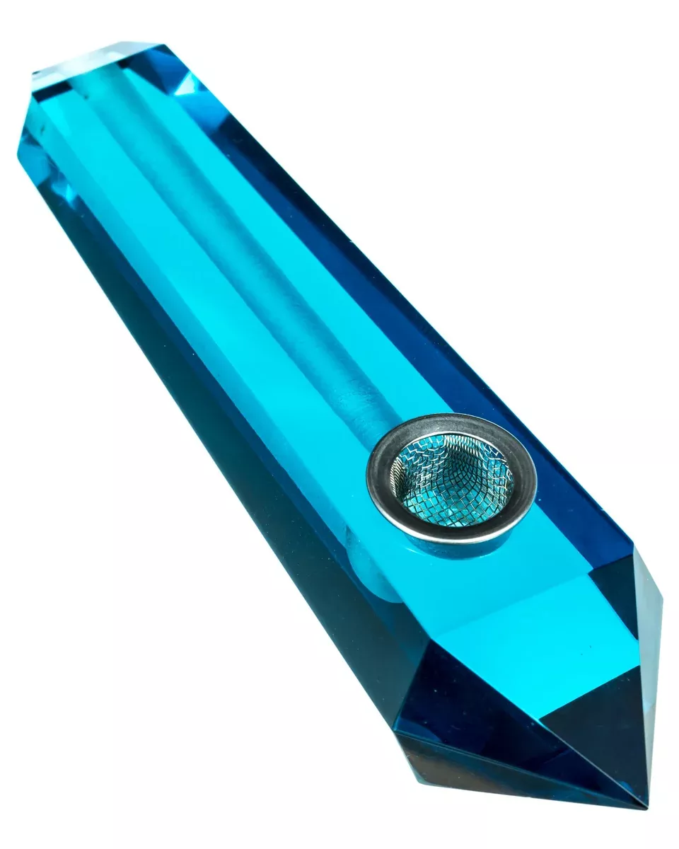 Smokin' Buddies Blue Quartz Crystal Stone Pipe