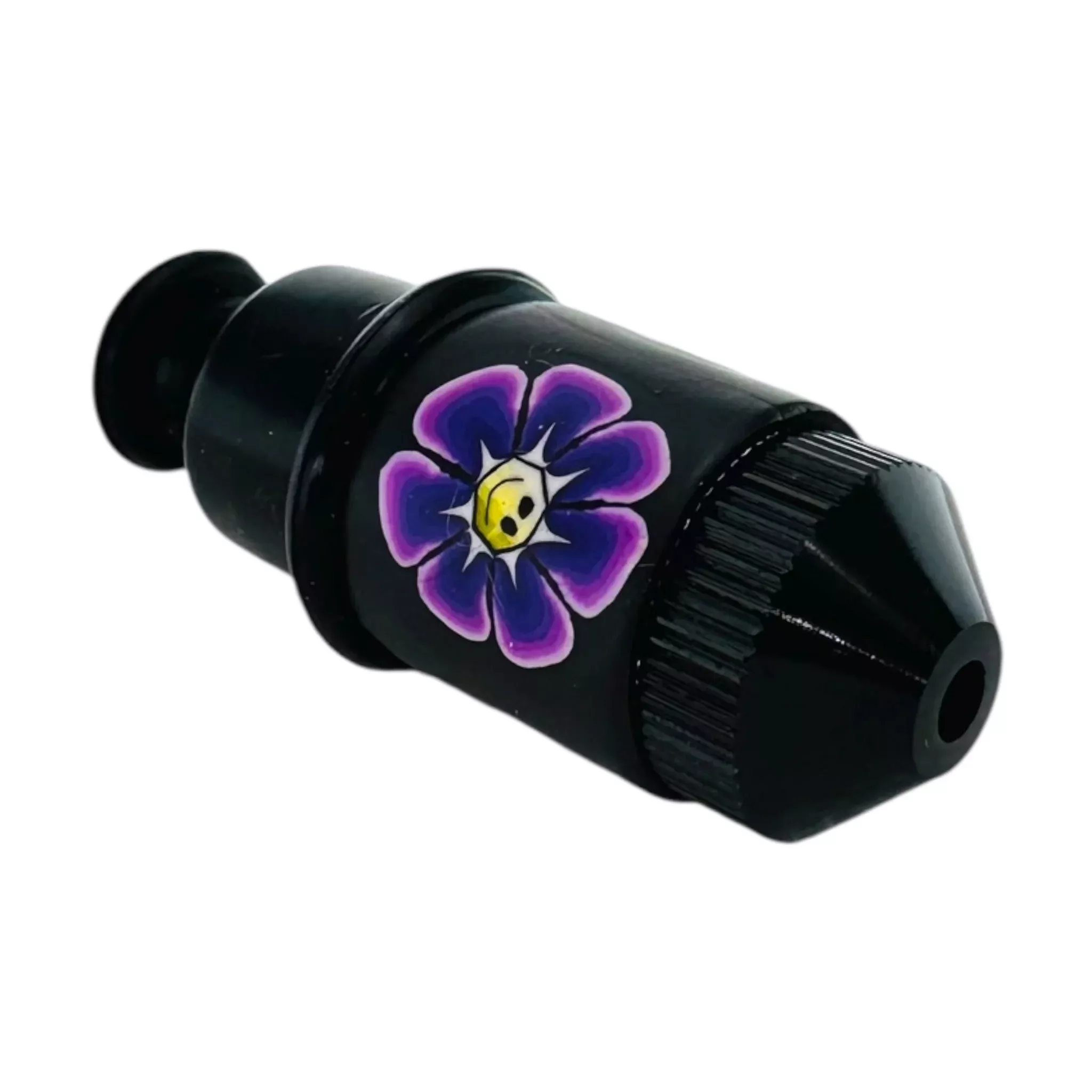 Sneak-A-Toke With Purple Flower With Smiley Face Femo Clay