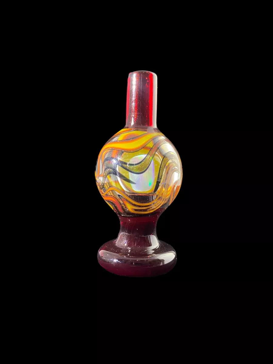 Soup Glass Wig Wag Encased Opal Bubble Cap – High-Quality Bubble Cap for Dab Rig Enhancement (Assorted Colors)