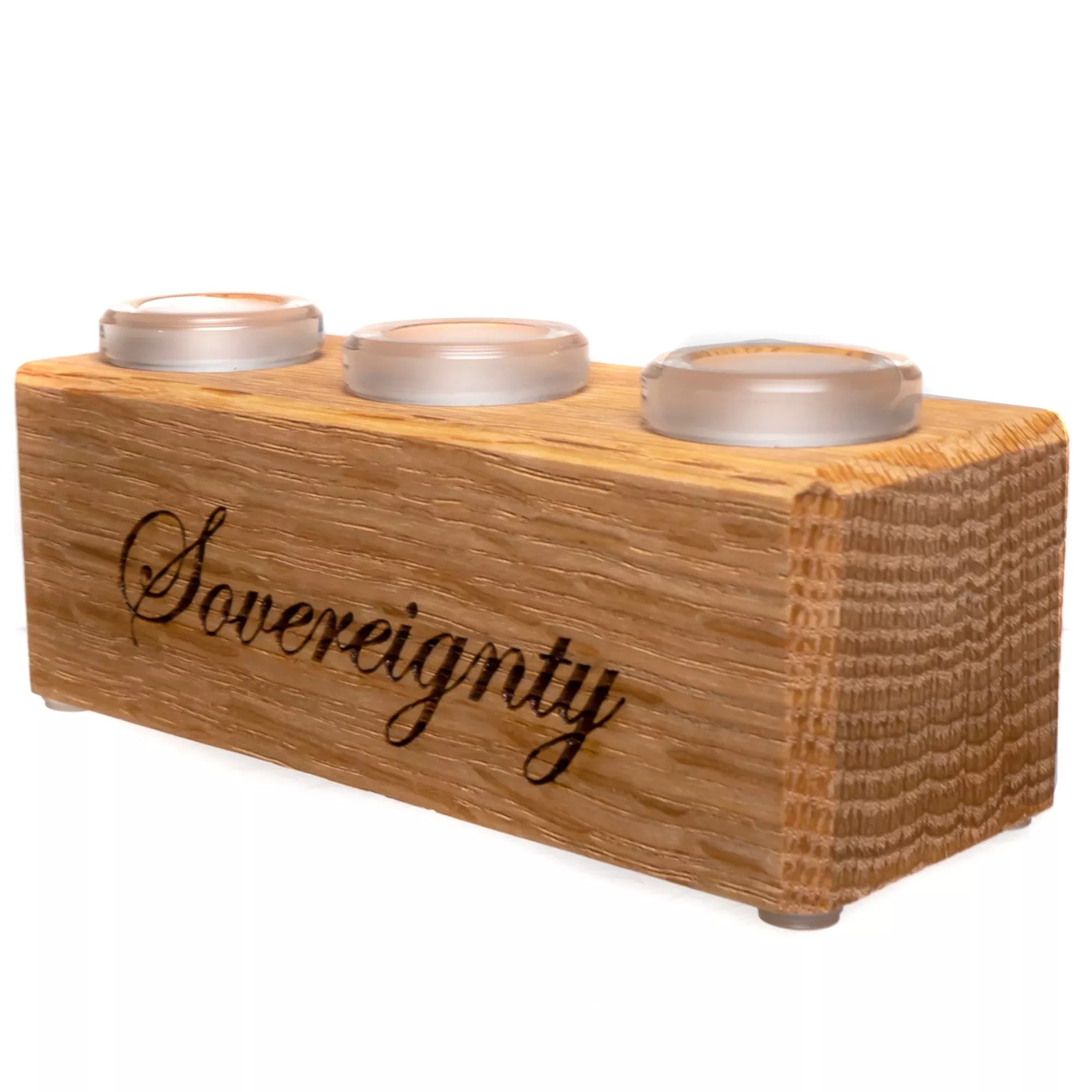 Sovereignty x Dank Woodworks - Slide Display - 3 Slot - 18mm - Red Oak