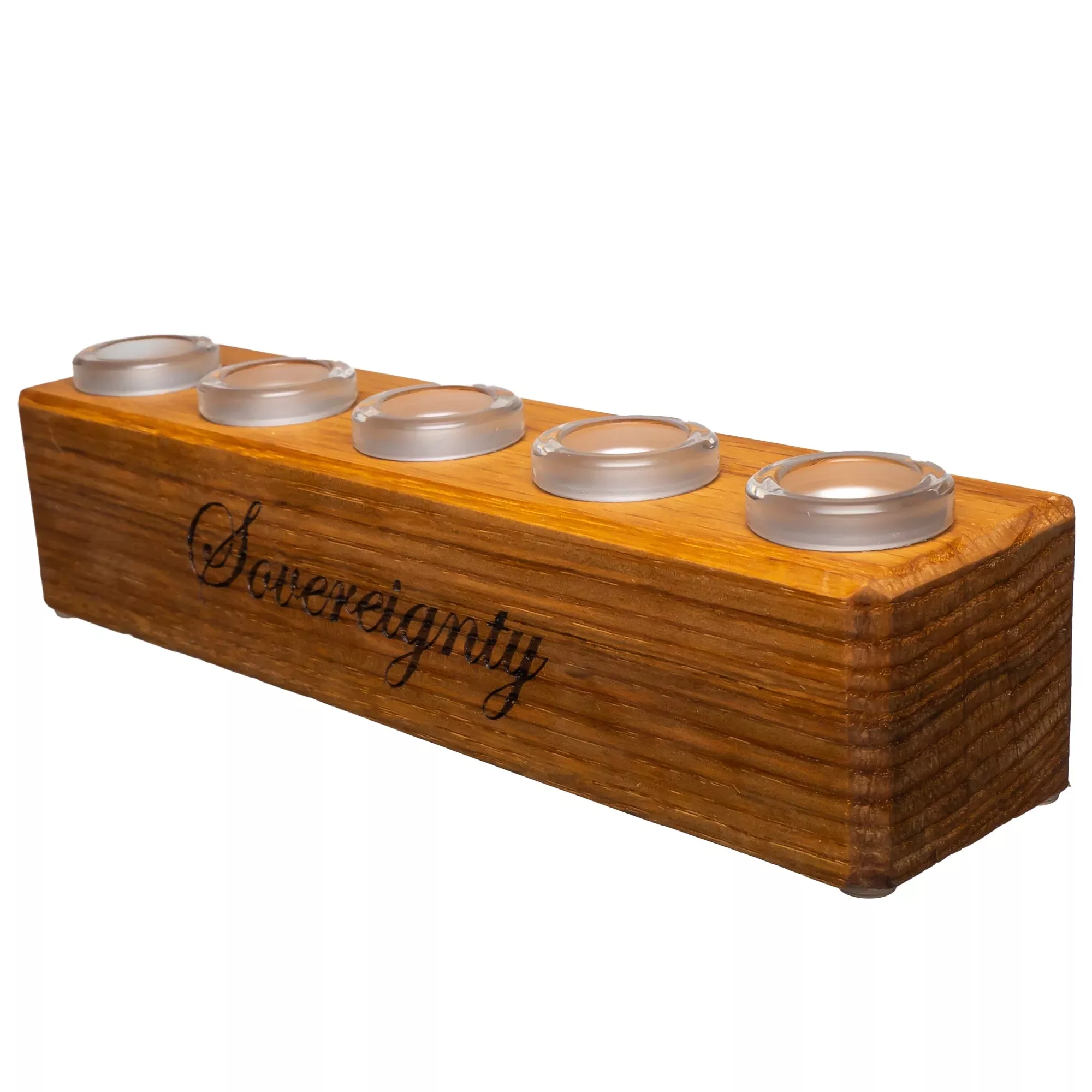 Sovereignty x Dank Woodworks - Slide Display - 5 Slot - 18mm - Red Oak
