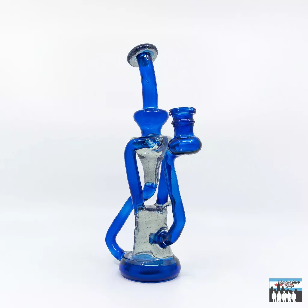Spunout Glass Dual Uptake Recycler – Custom Cobalt Mix with Parallax CFL Cap