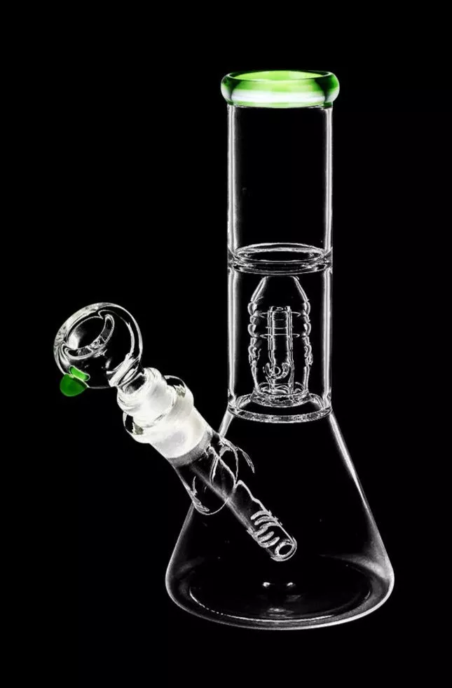 Stacked Showerhead Perc Beaker Bong