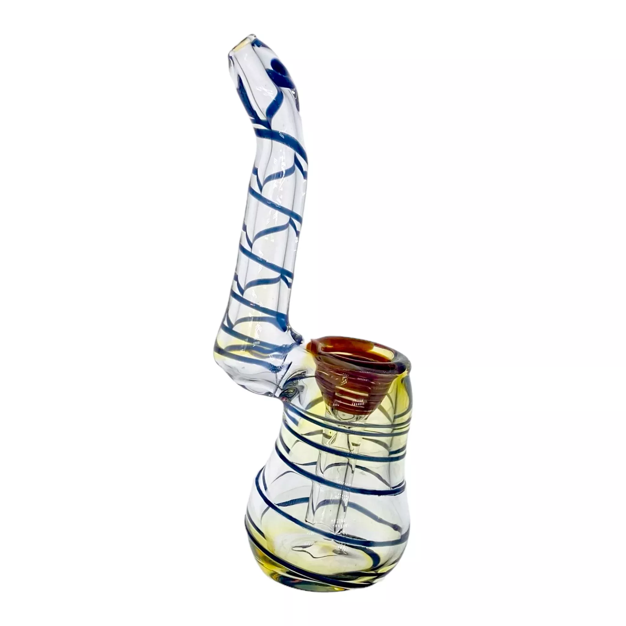 Stand Up Bubbler Blue Linework And Fuming