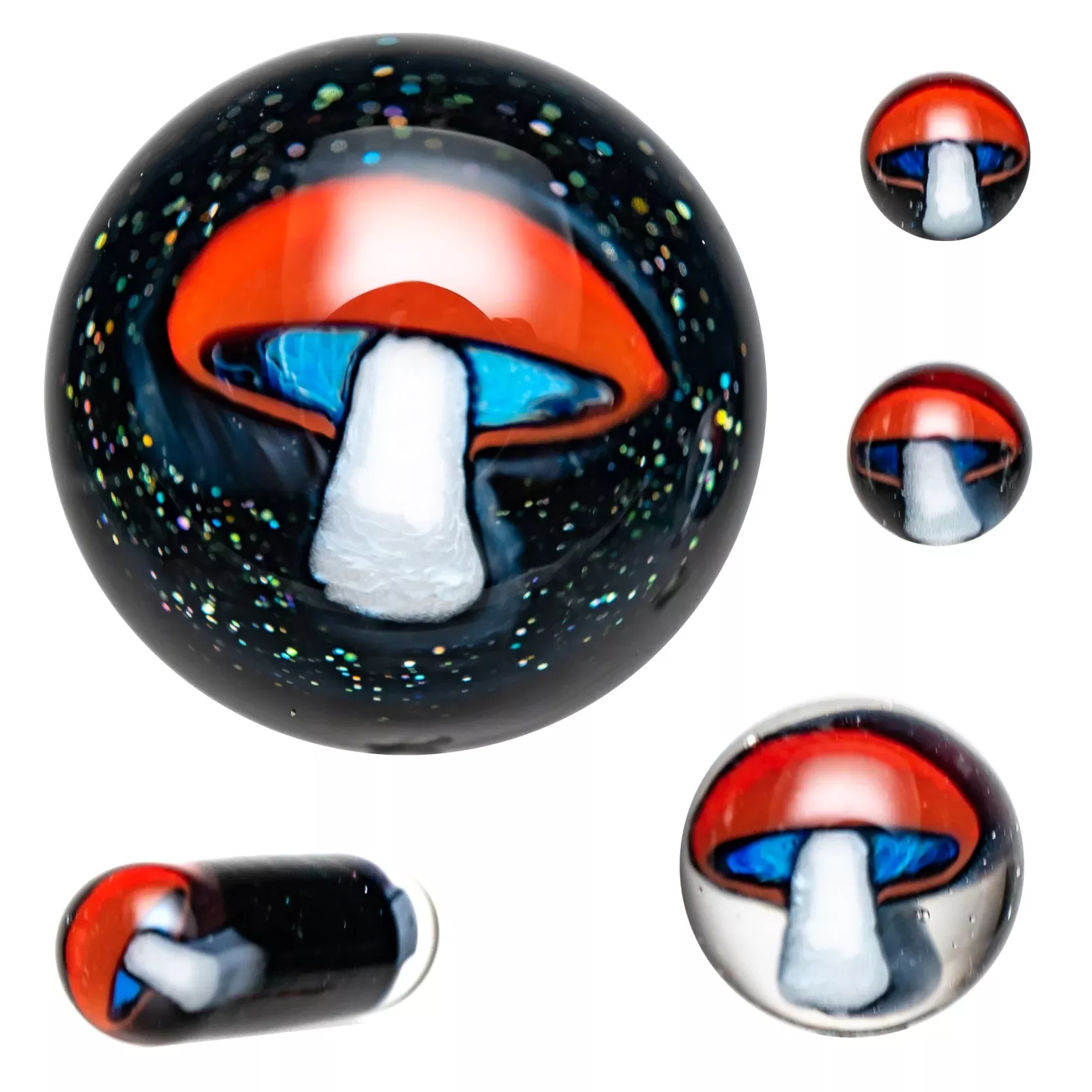 Steve H Glass - Artist Series Slurper Set - 5 Piece - Red Mushroom - Galaxy