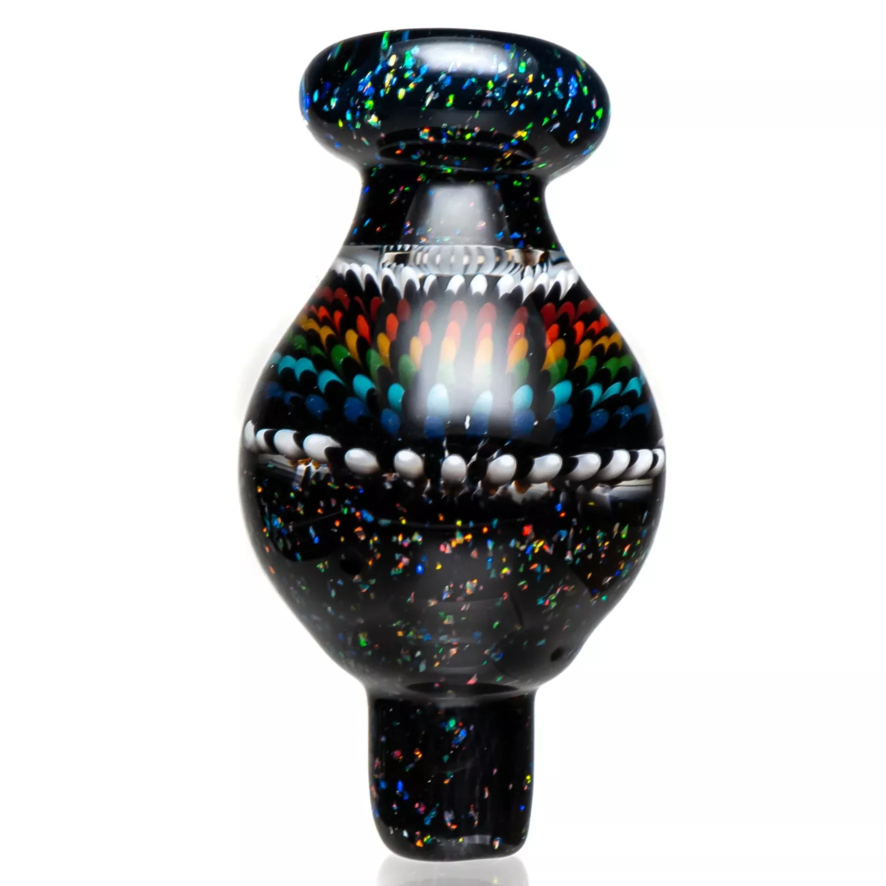 Steve H Glass - Bubble Cap - Crushed Opal - Black Rainbow Burst