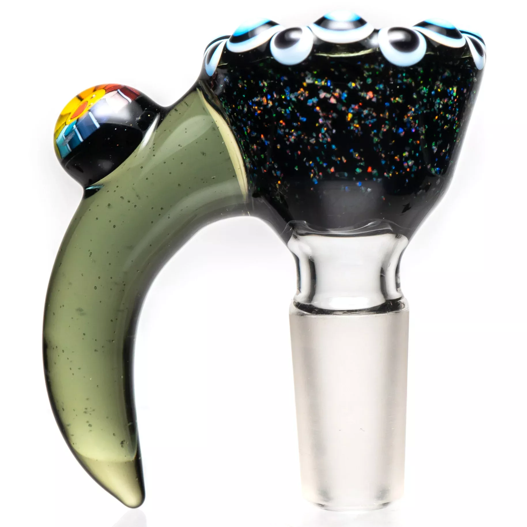 Steve H Glass - Dot Stack Horn Slide - 14mm - Crushed Opal w / CFL Potion