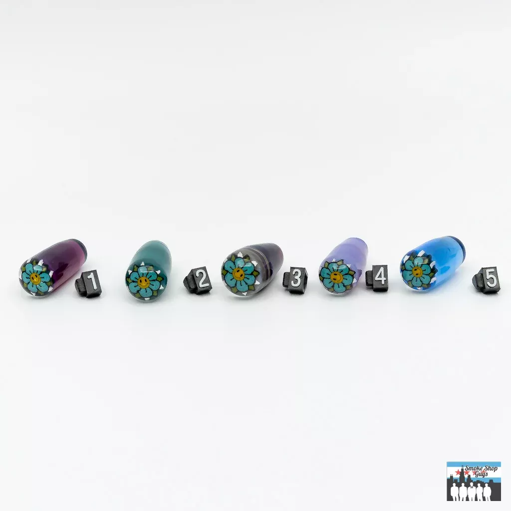 Steve H Glass Oculus Plug for Puffco Peak Pro – Blue Flower Edition