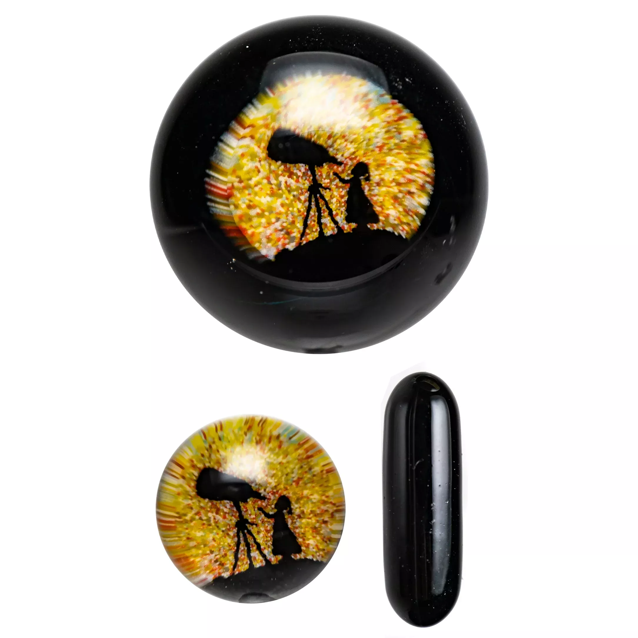 Steve H Glass - Standard Series Slurper Set - 3 Piece - Telescope Girl - Black