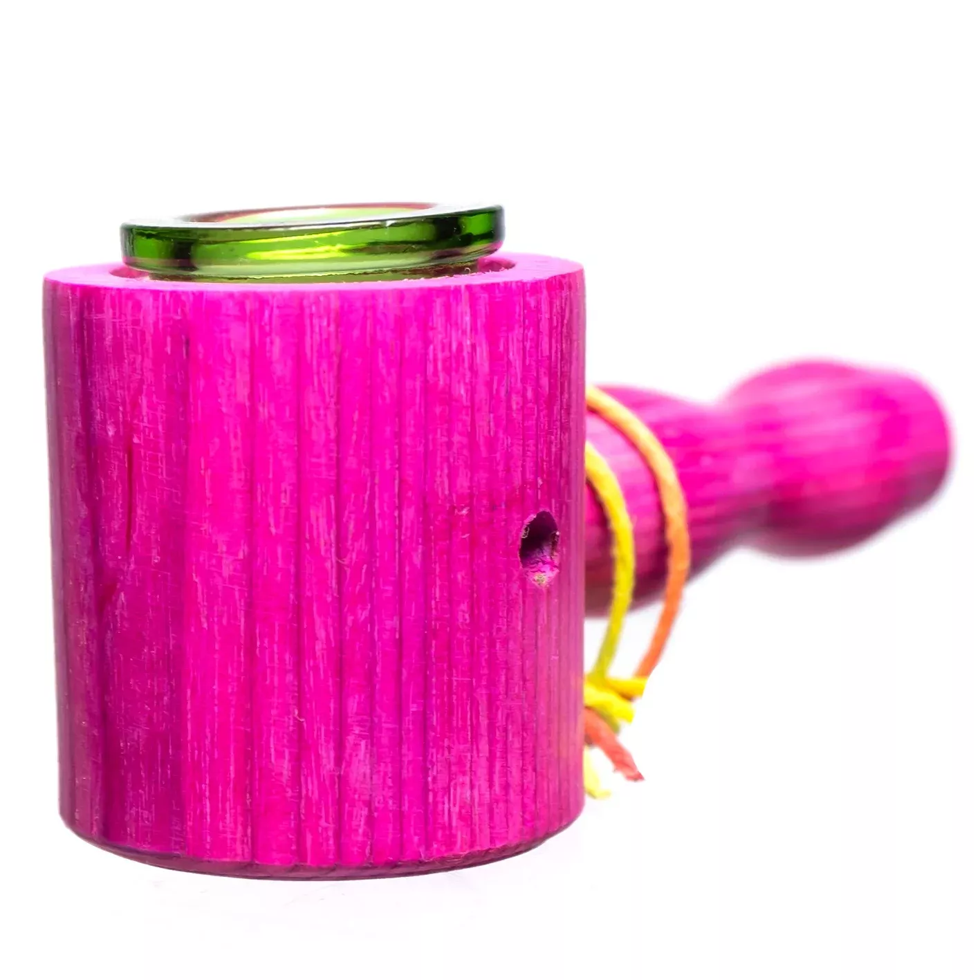 Steve's Dank Pipes - Cob Pipe - Maine Spectra-Birch - Pink - Green Bowl
