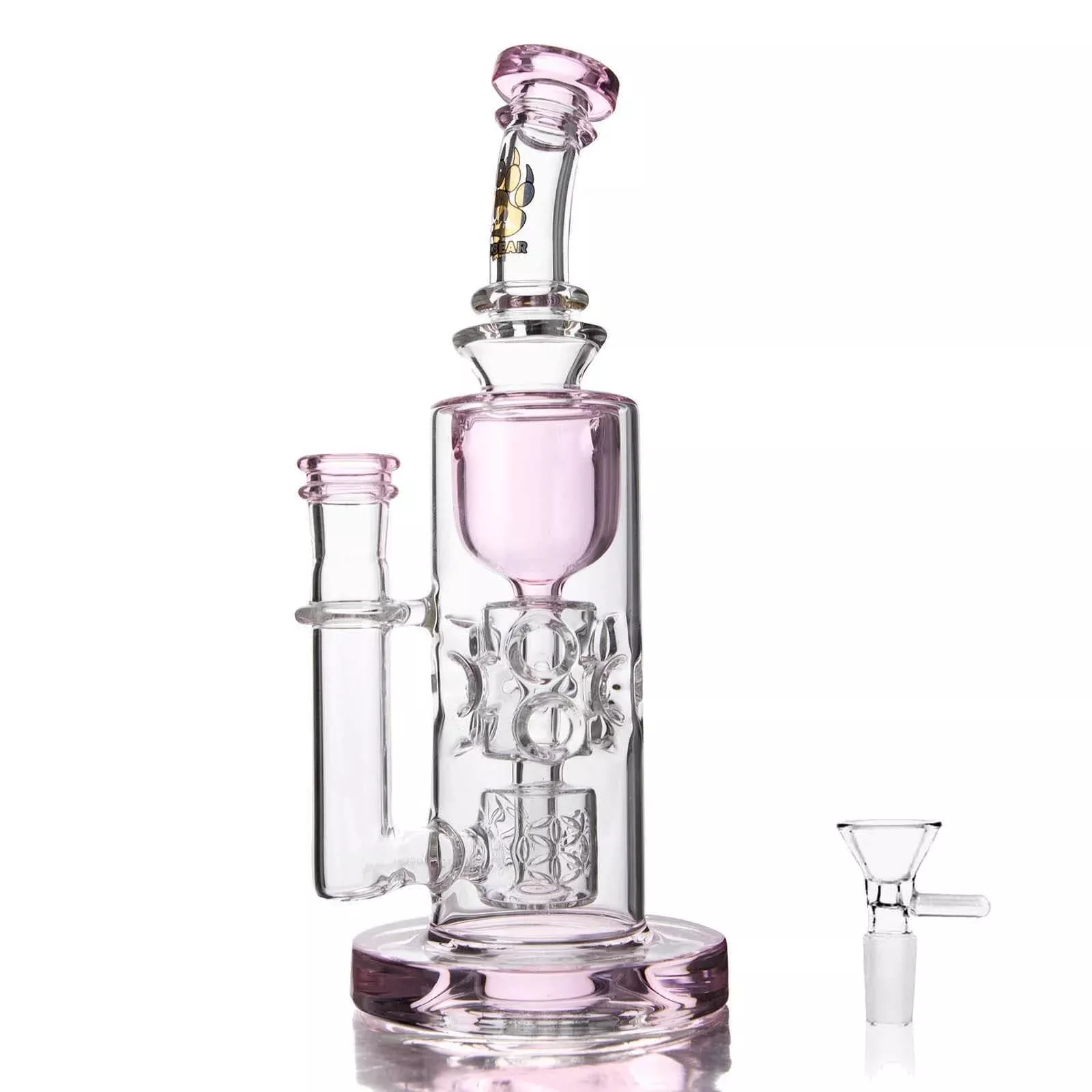 Straight Fab Torus Pink Glass Bong